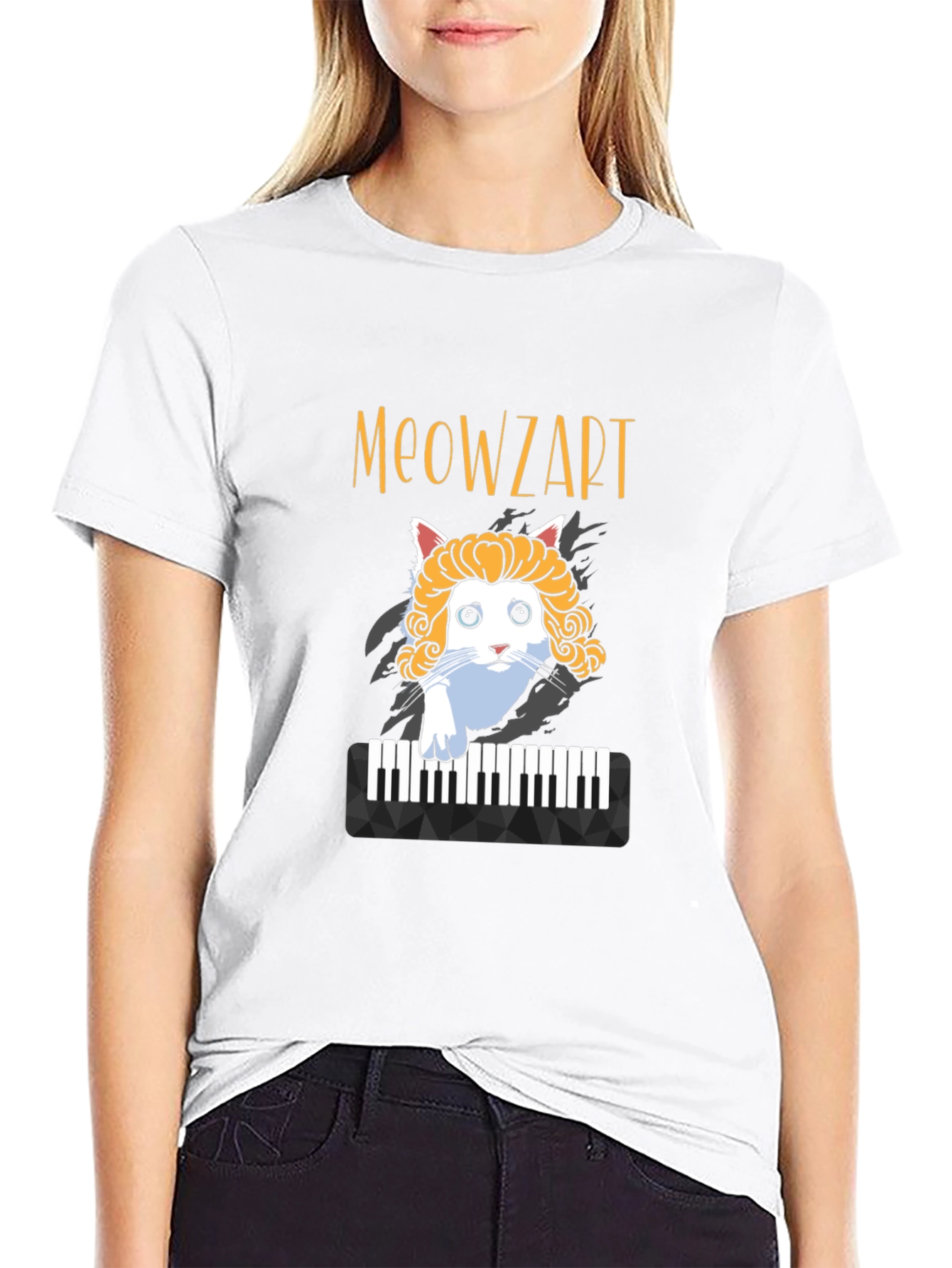 Meowzart Cat T-Shirt - Funny Music Lover Tee