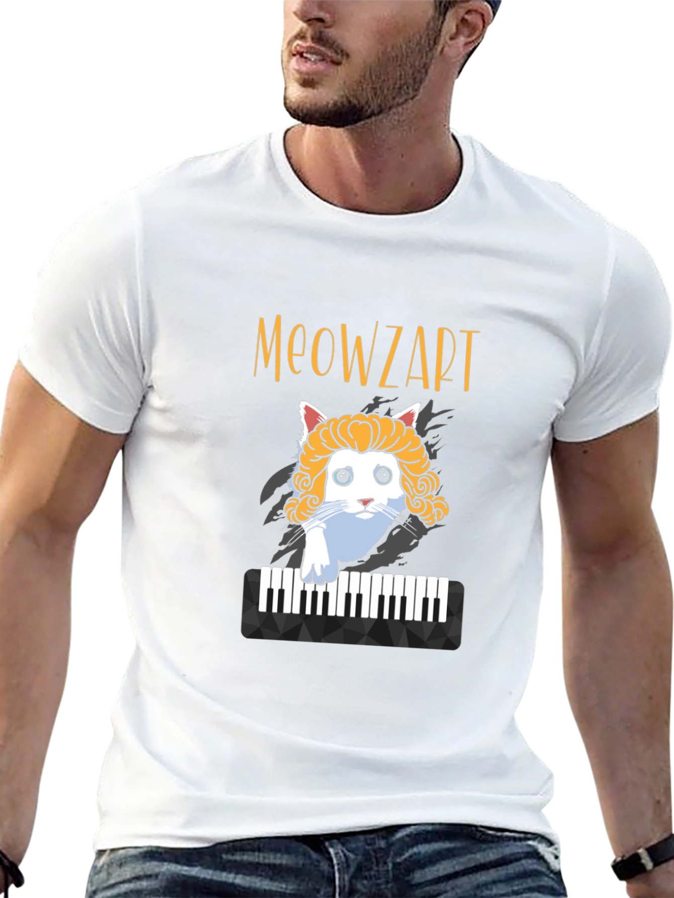Meowzart Cat T-Shirt - Funny Music Lover Tee