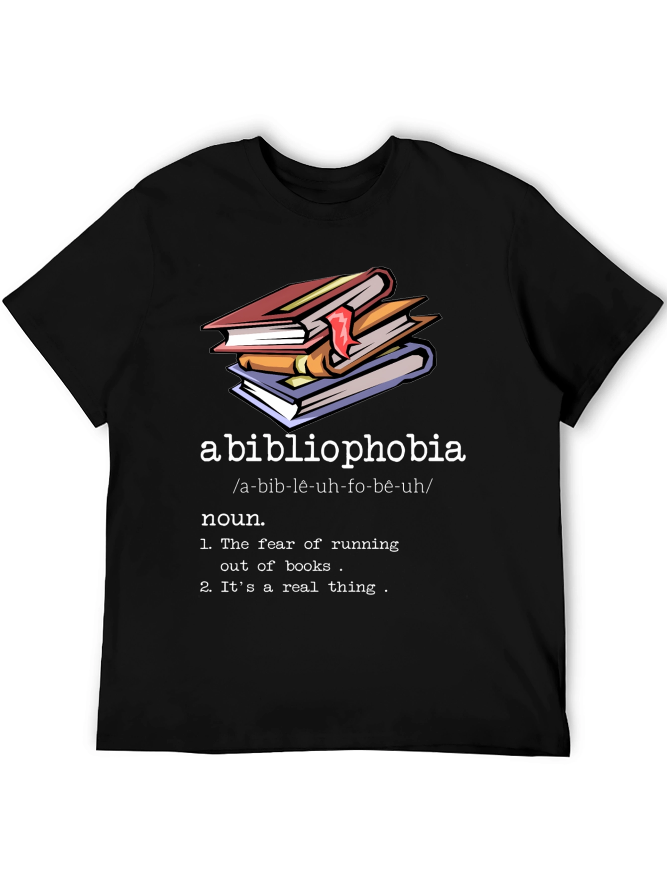 Bibliophobia Definition Graphic Tee - Book Lover Shirt
