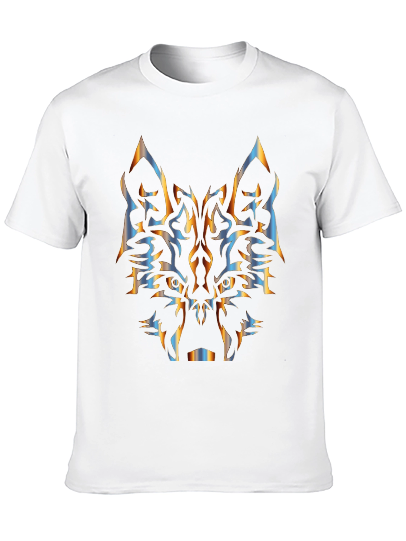 Tribal Wolf Graphic Black T-Shirt