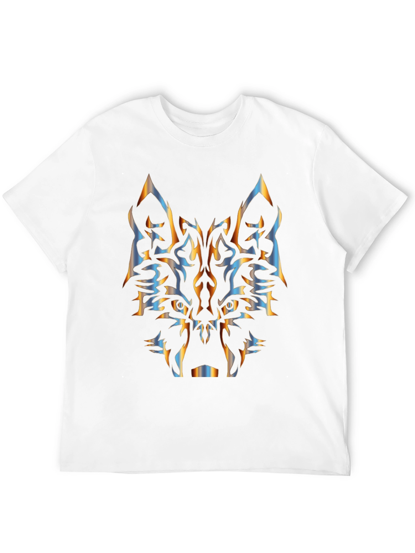 Tribal Wolf Graphic Black T-Shirt