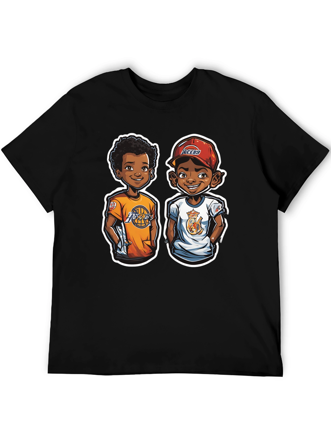 Cartoon Lakers Fan Black T-Shirt