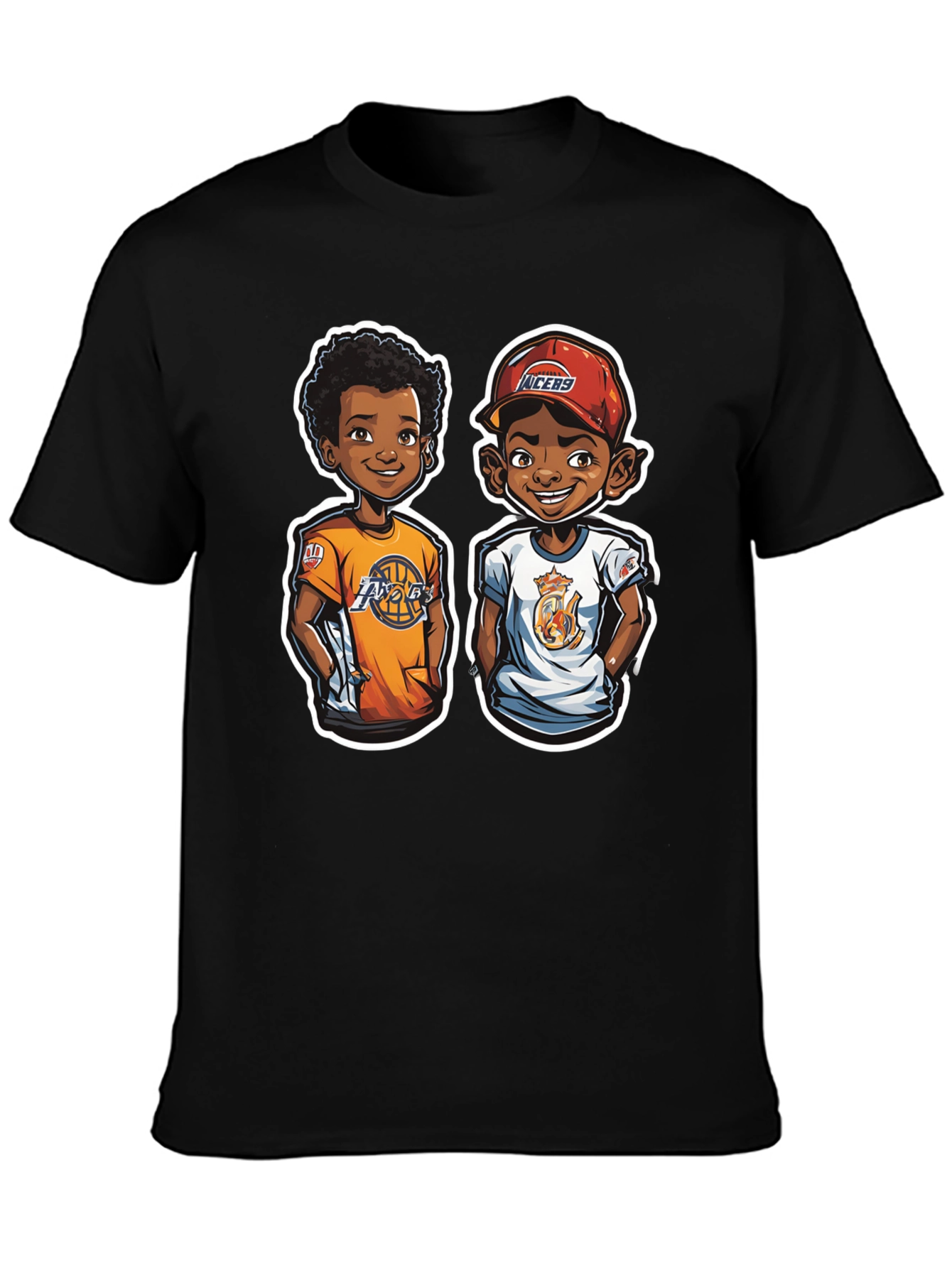 Cartoon Lakers Fan Black T-Shirt