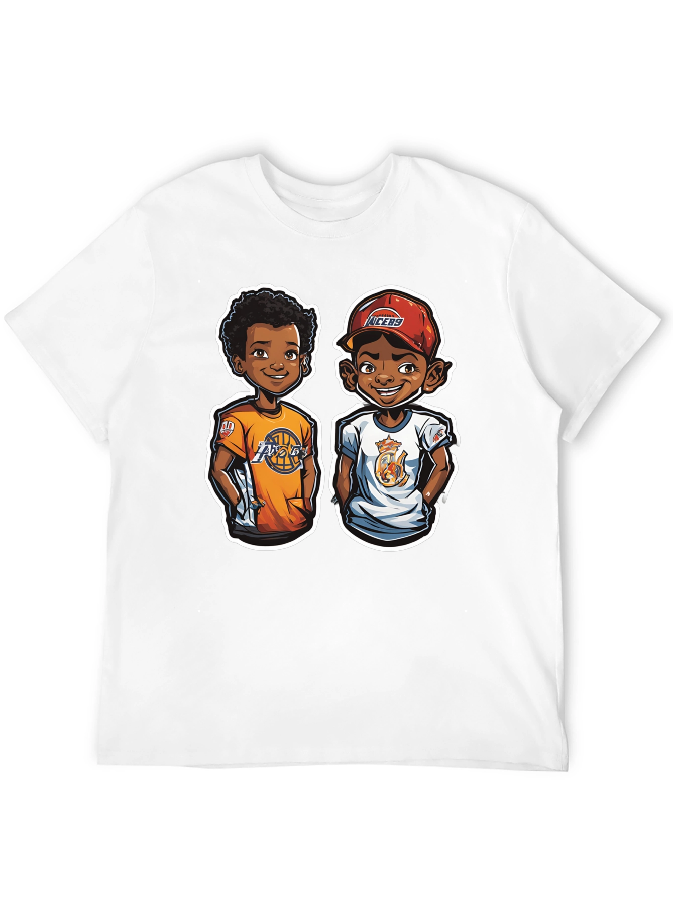 Cartoon Lakers Fan Black T-Shirt