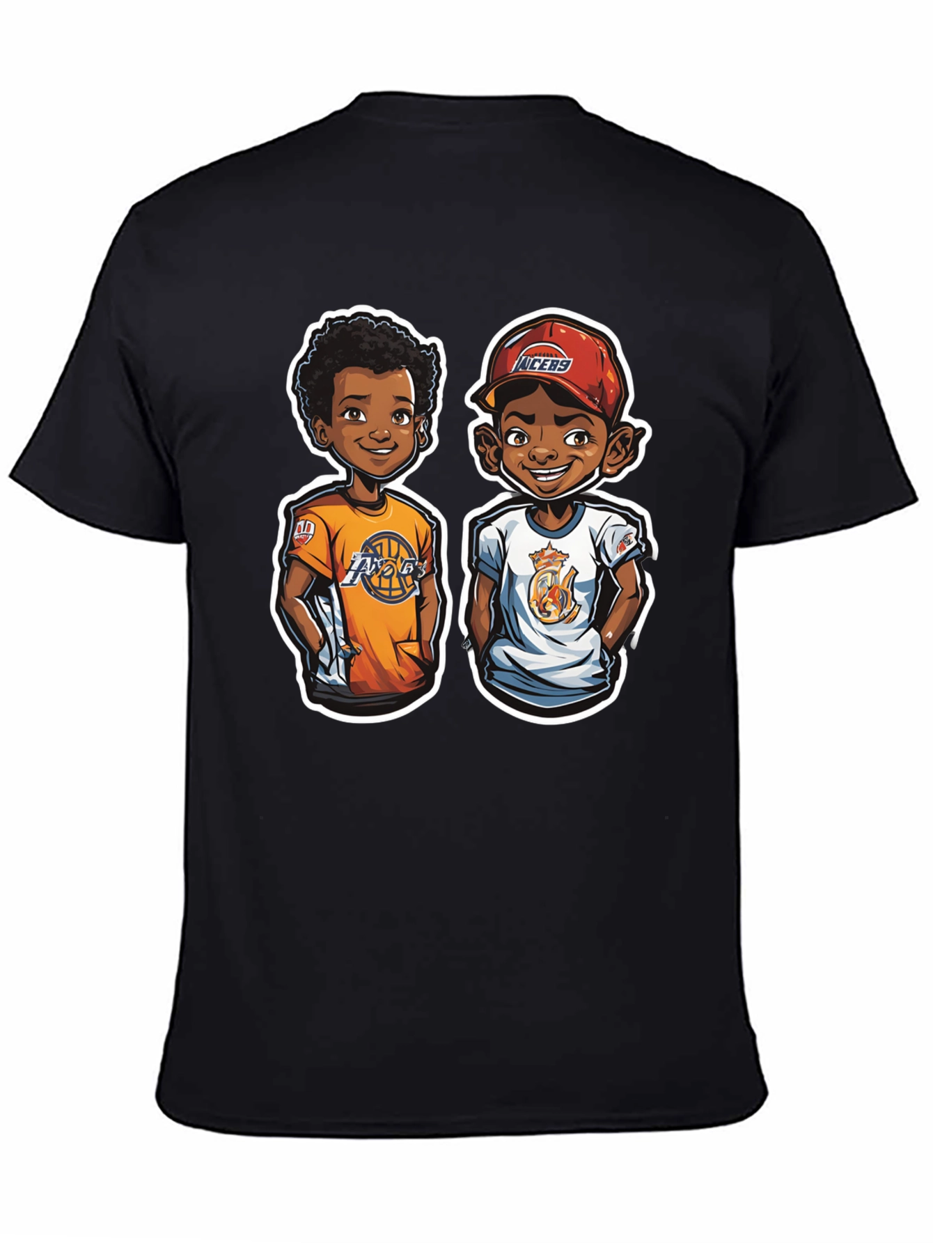 Cartoon Lakers Fan Black T-Shirt