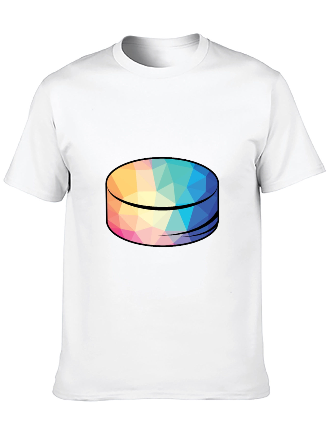Geometric Puck Design Black T-Shirt