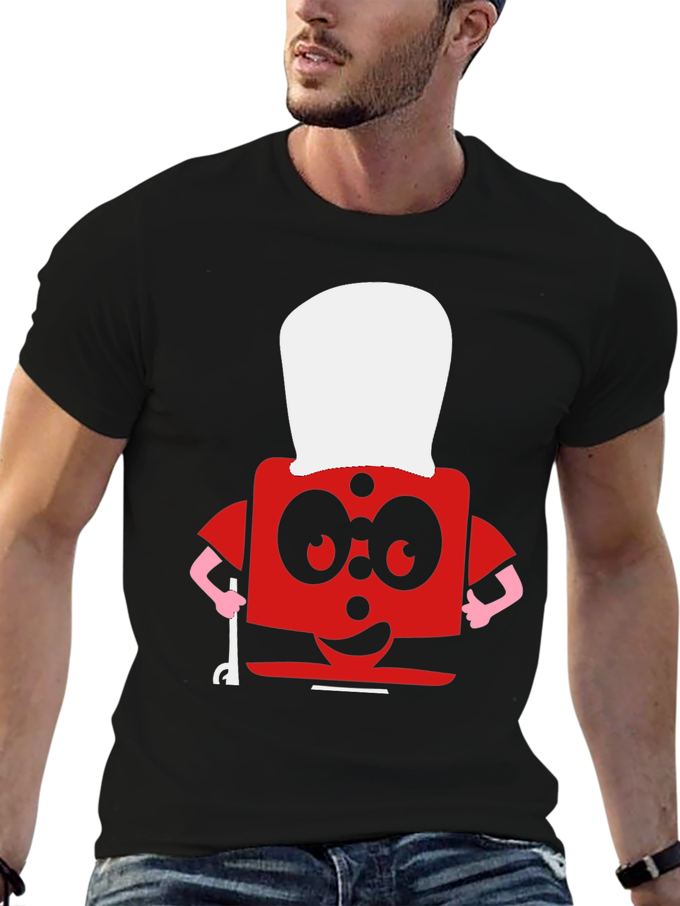 Funny Red Block Chef T-Shirt