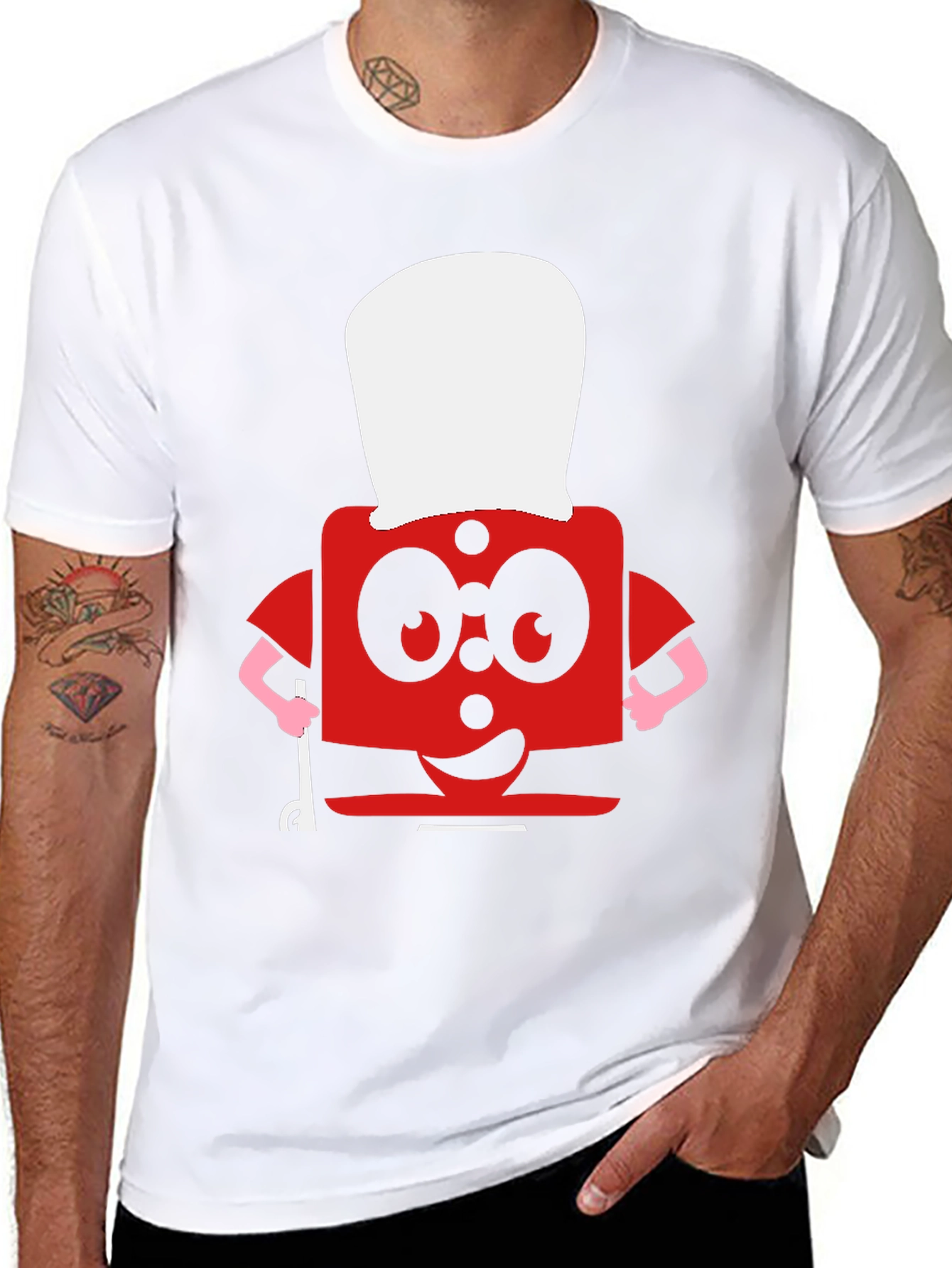 Funny Red Block Chef T-Shirt