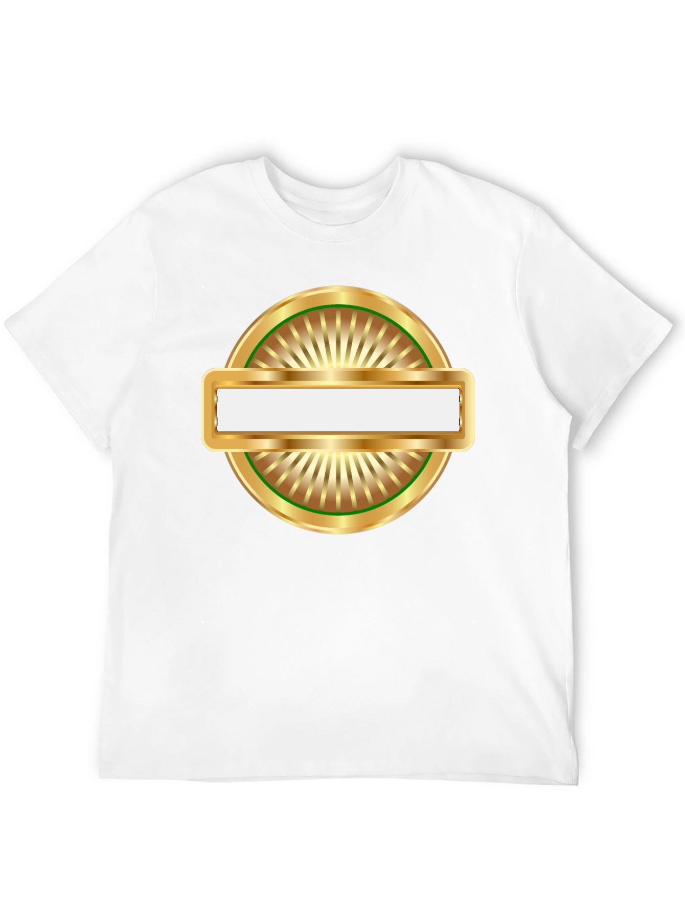 Mens Black T-Shirt with Gold Emblem
