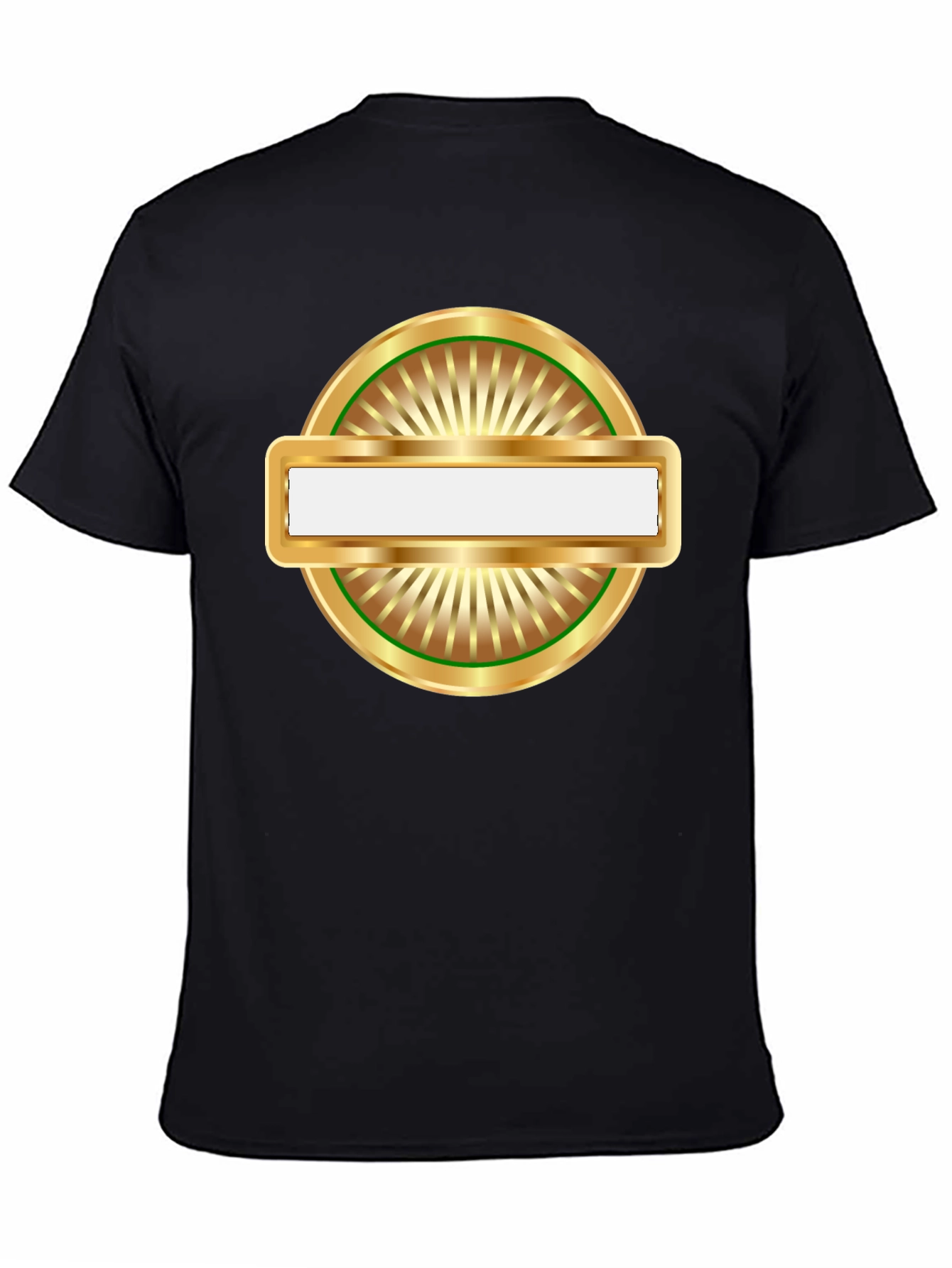 Mens Black T-Shirt with Gold Emblem