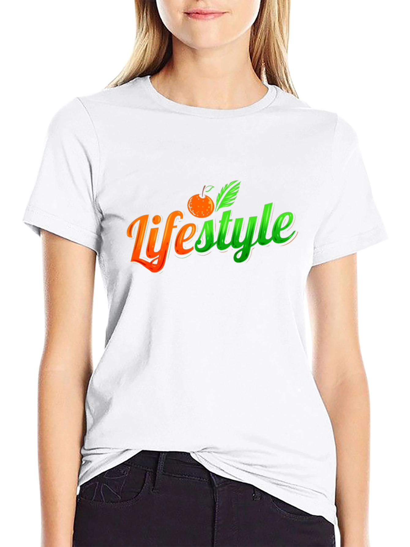 Lifestyle Graphic Tee - Trendy Fruit Design T-Shirt