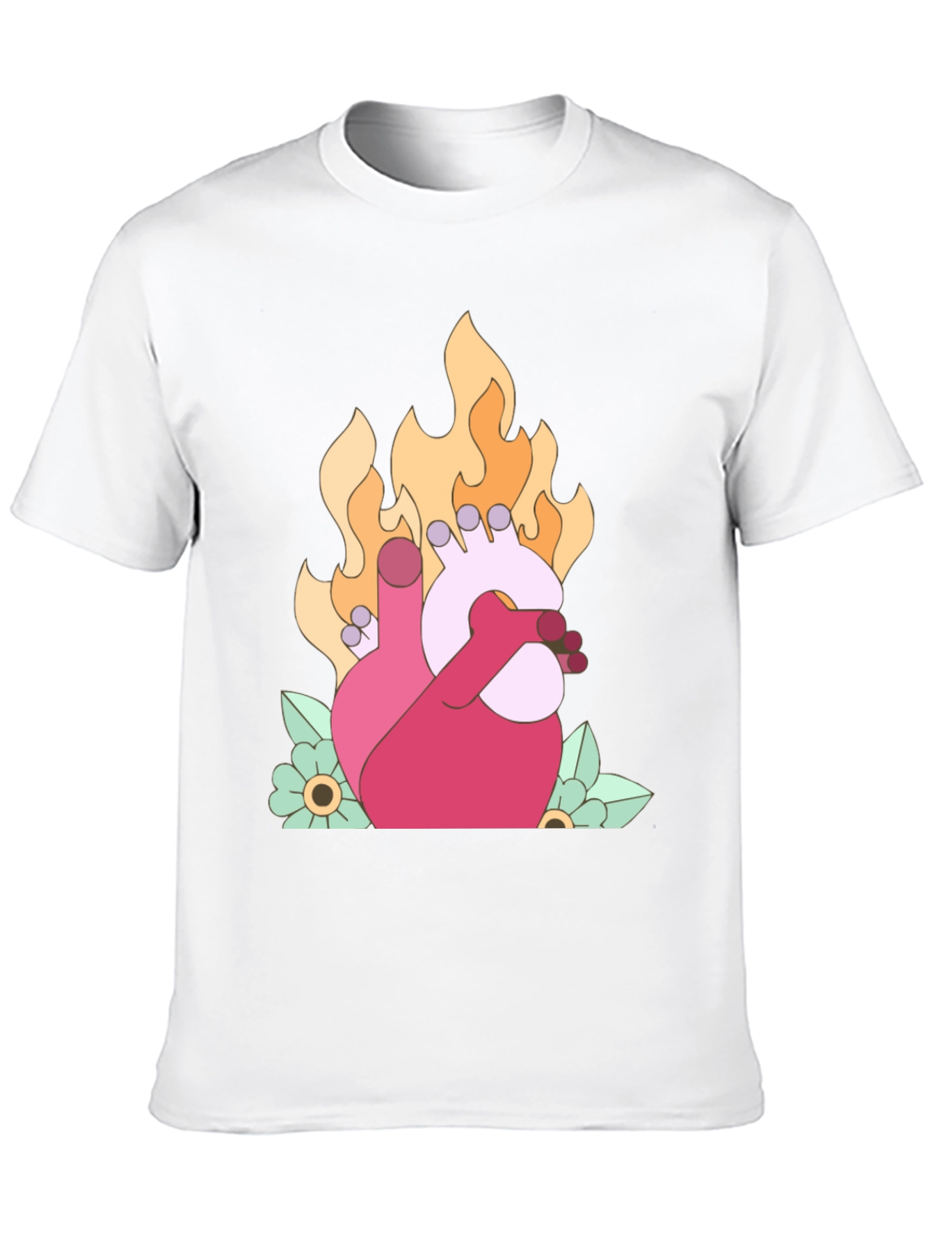 Burning Heart Graphic T-Shirt - Unique Design