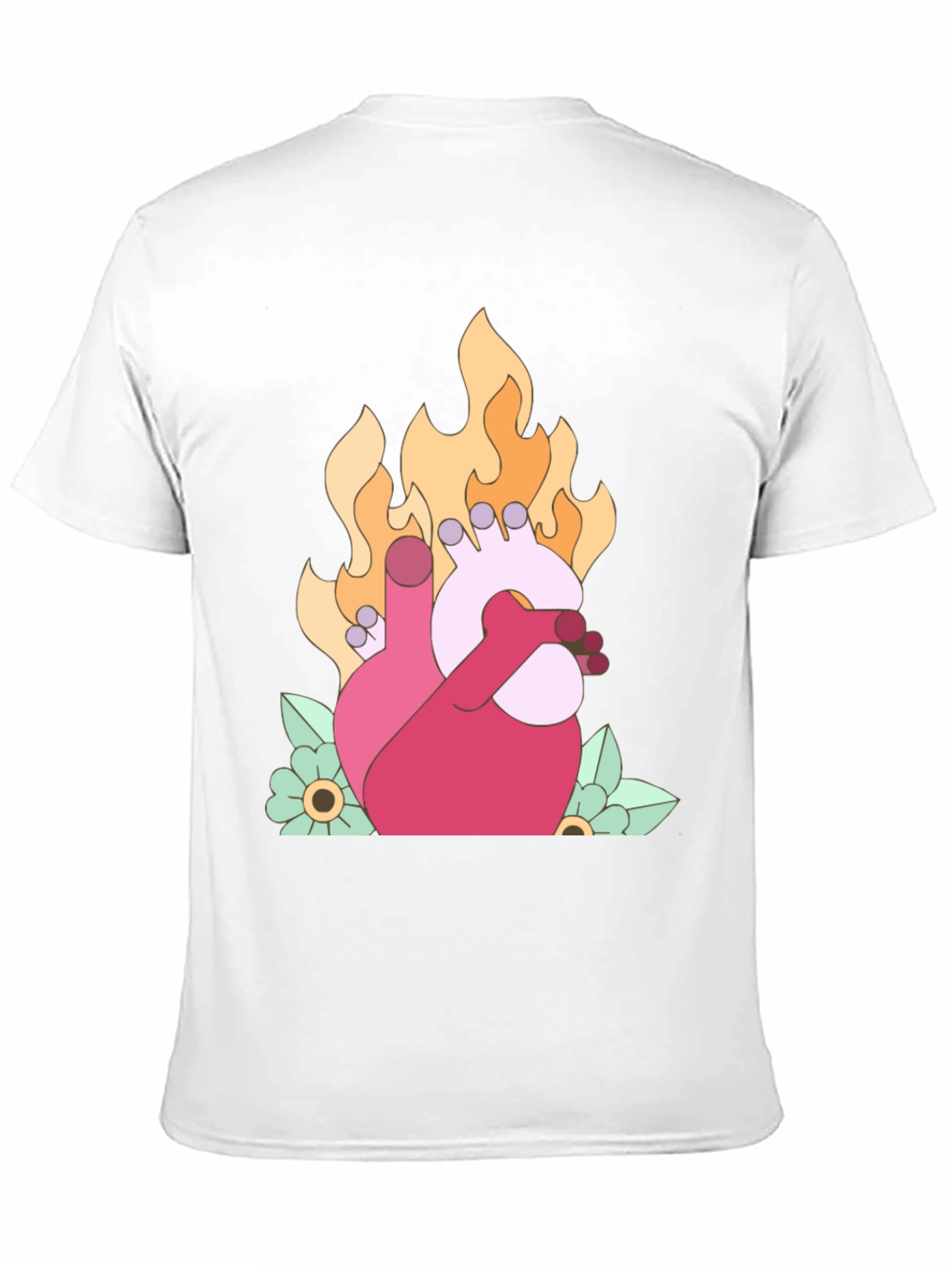 Burning Heart Graphic T-Shirt - Unique Design