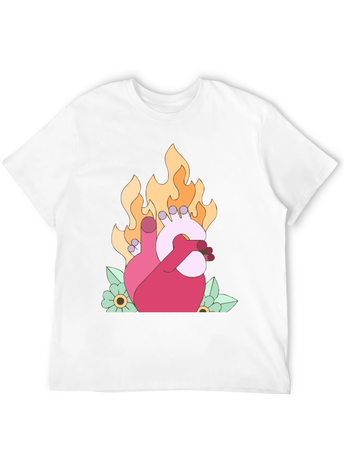 Burning Heart Graphic T-Shirt - Unique Design