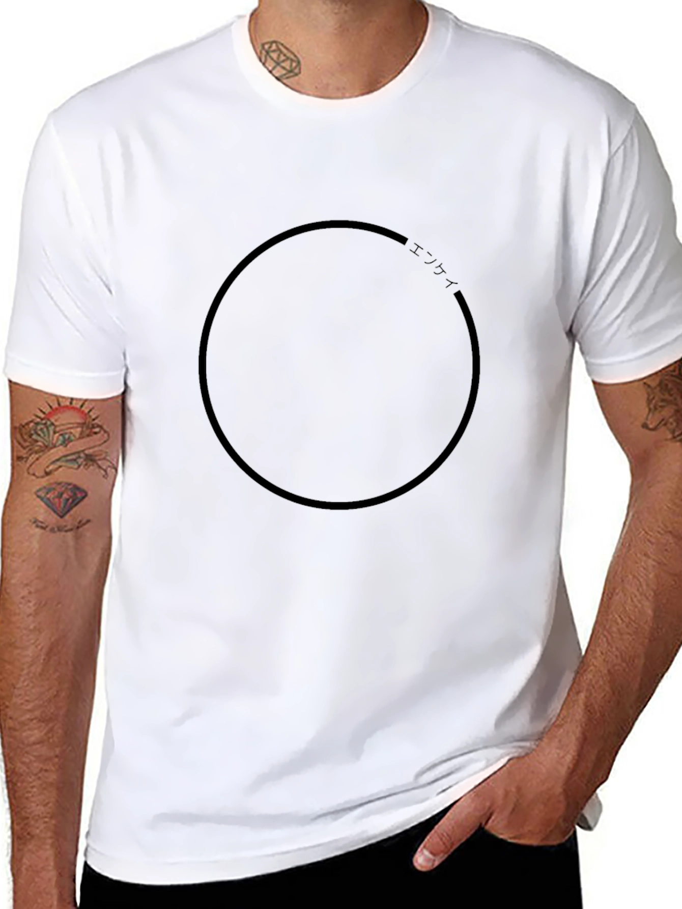 Minimalist Circle Graphic Black T-Shirt