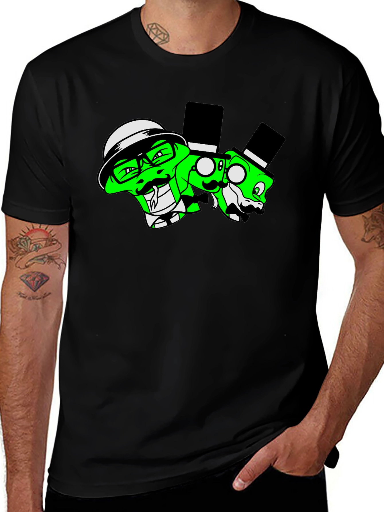 Snakes in Suits Graphic Black T-Shirt