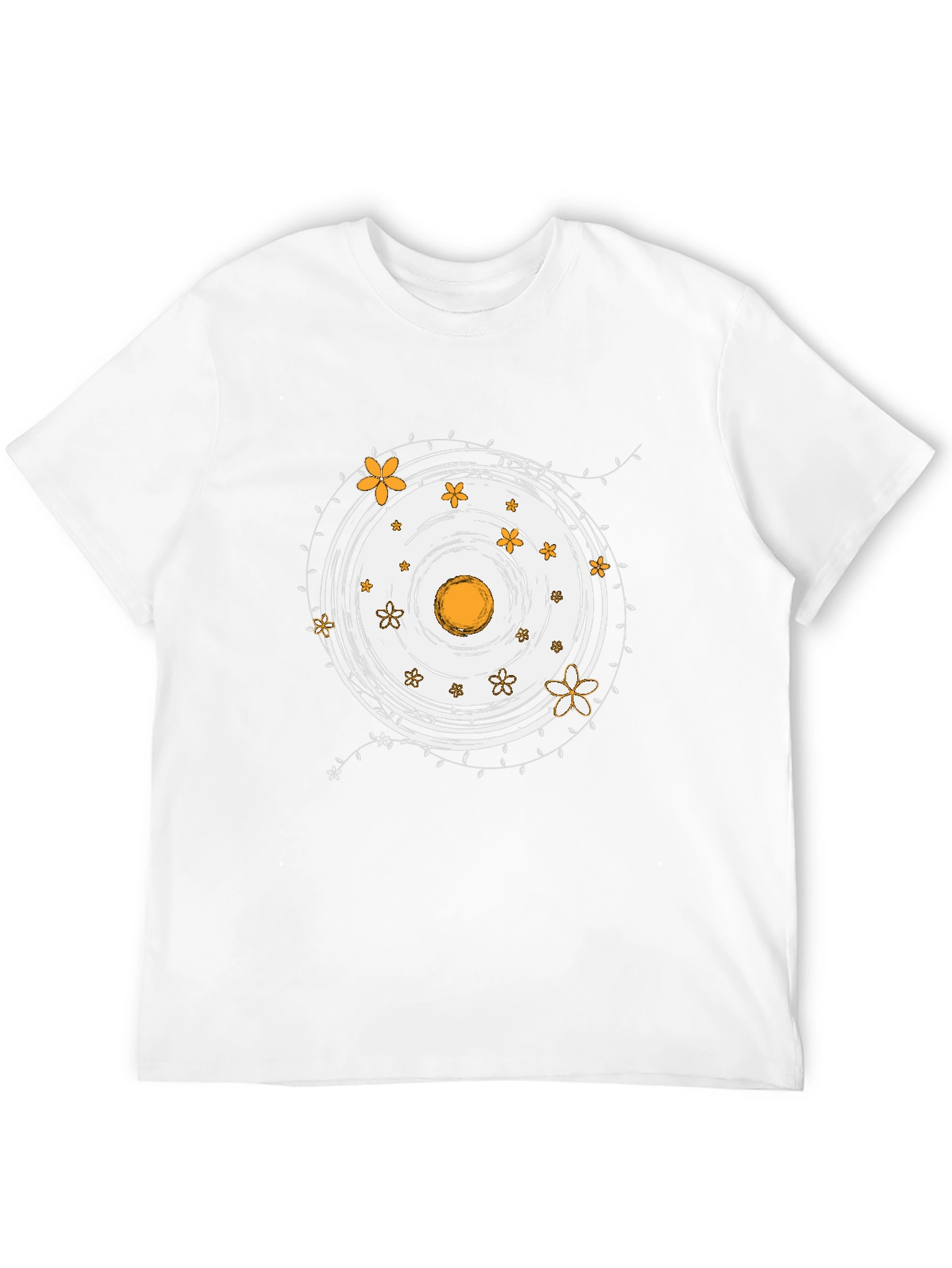Floral Circle Graphic Black Tee