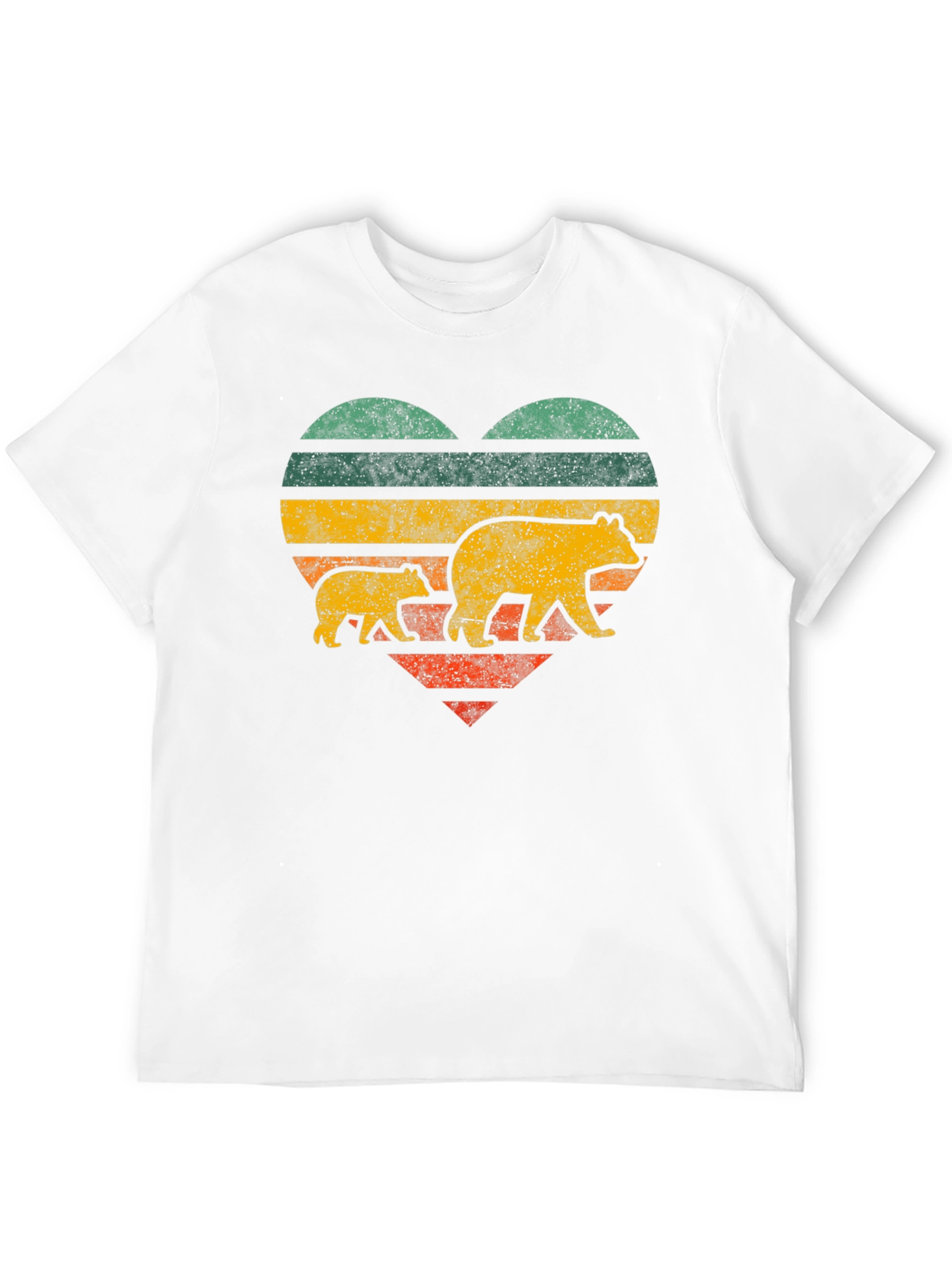 Mama Bear Heart T-Shirt - Distressed Retro Design