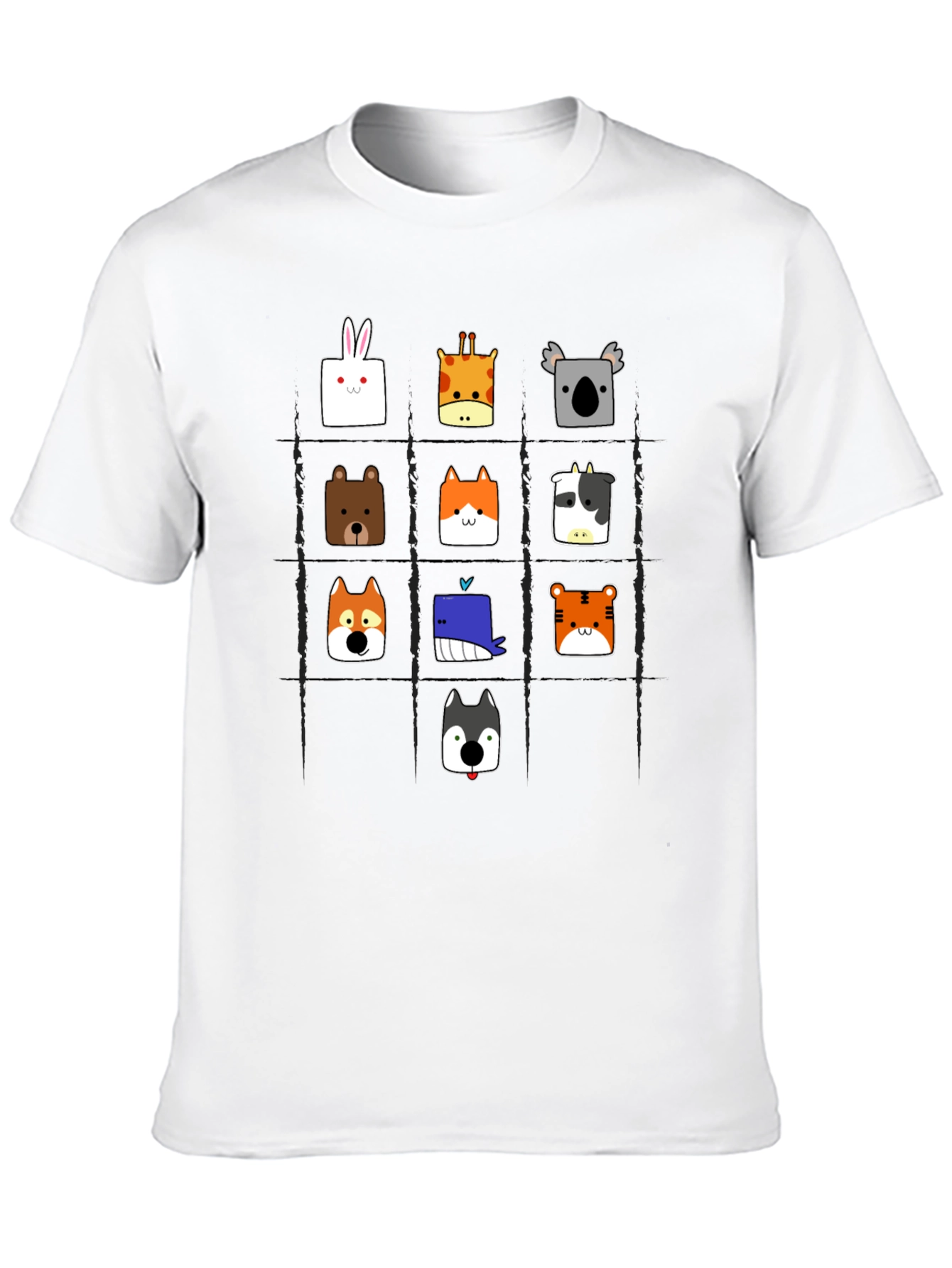 Animal Grid T-Shirt: Fun Graphic Tee