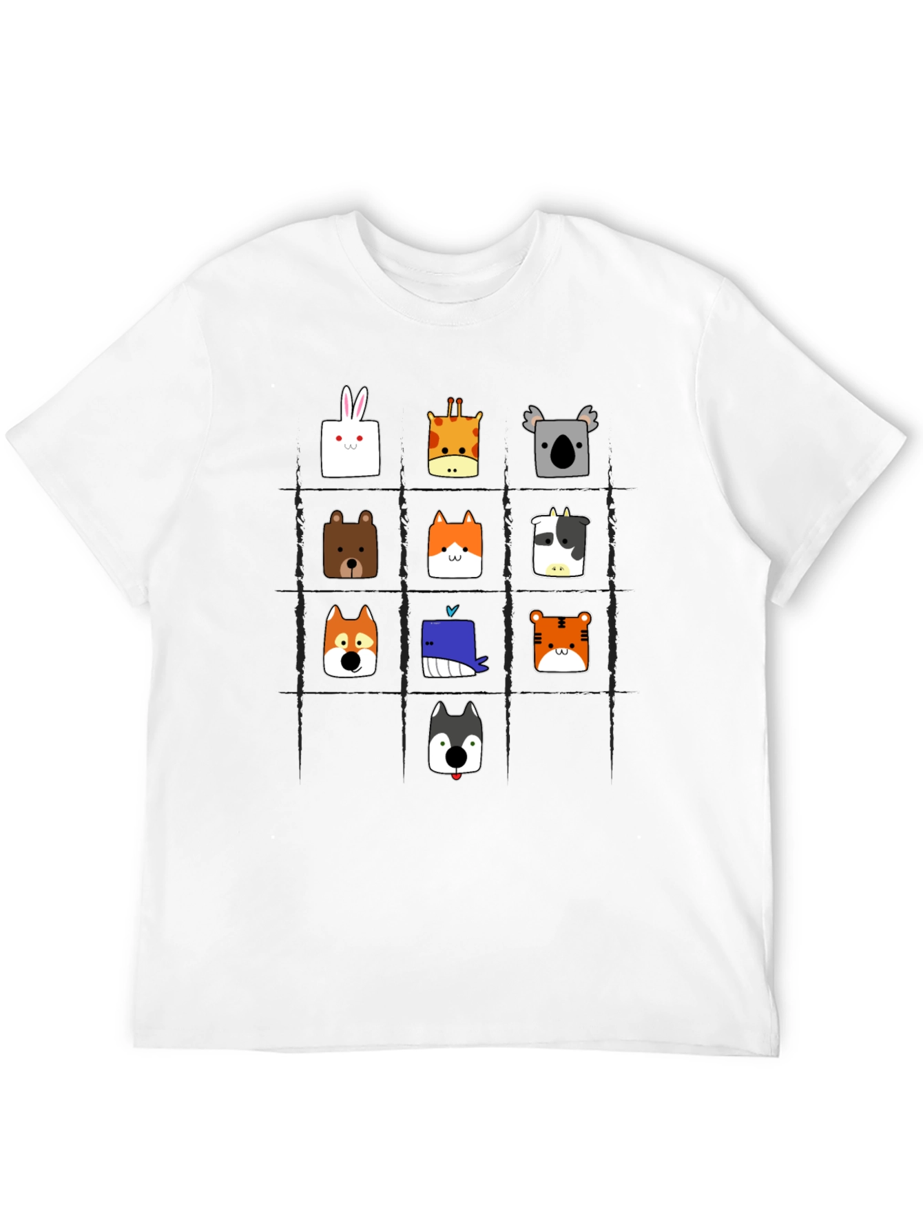 Animal Grid T-Shirt: Fun Graphic Tee