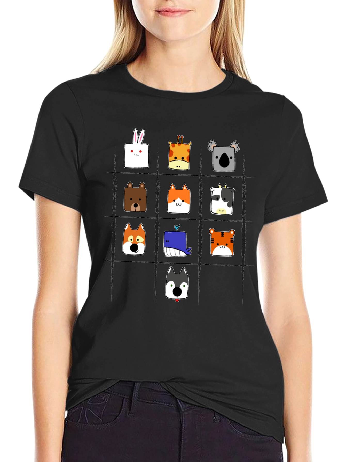 Animal Grid T-Shirt: Fun Graphic Tee