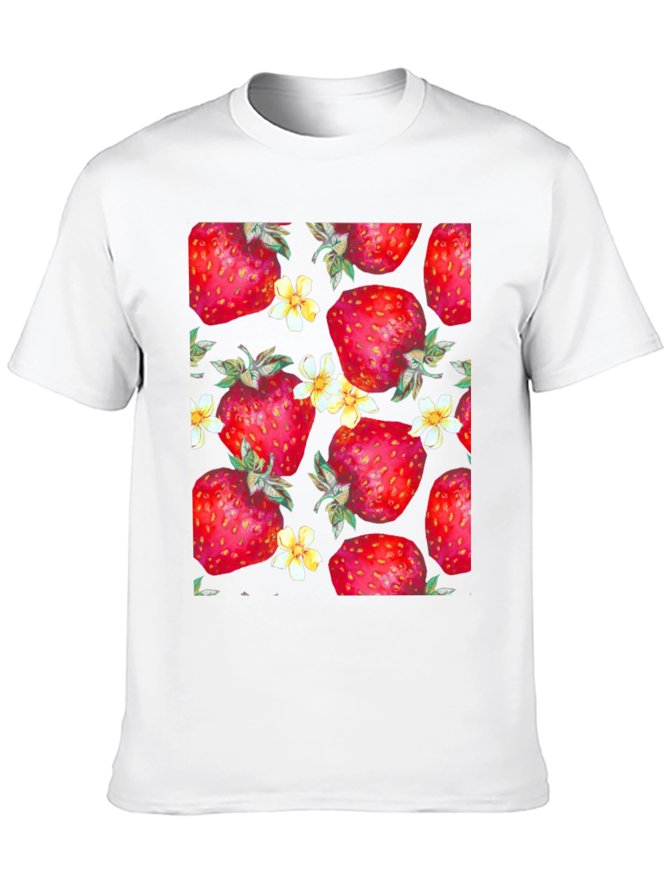 Strawberry Pattern T-Shirt - Fun and Fresh
