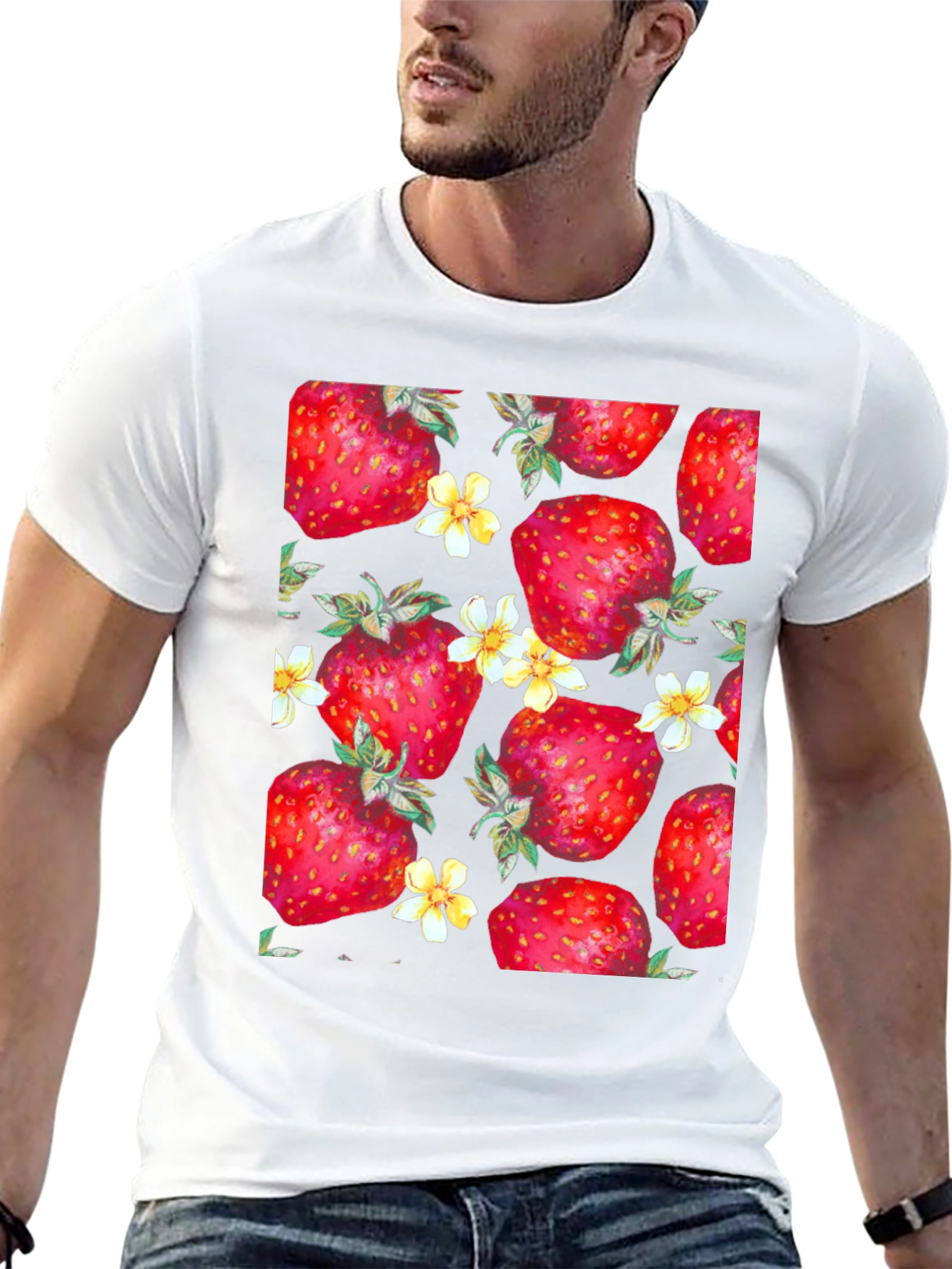 Strawberry Pattern T-Shirt - Fun and Fresh
