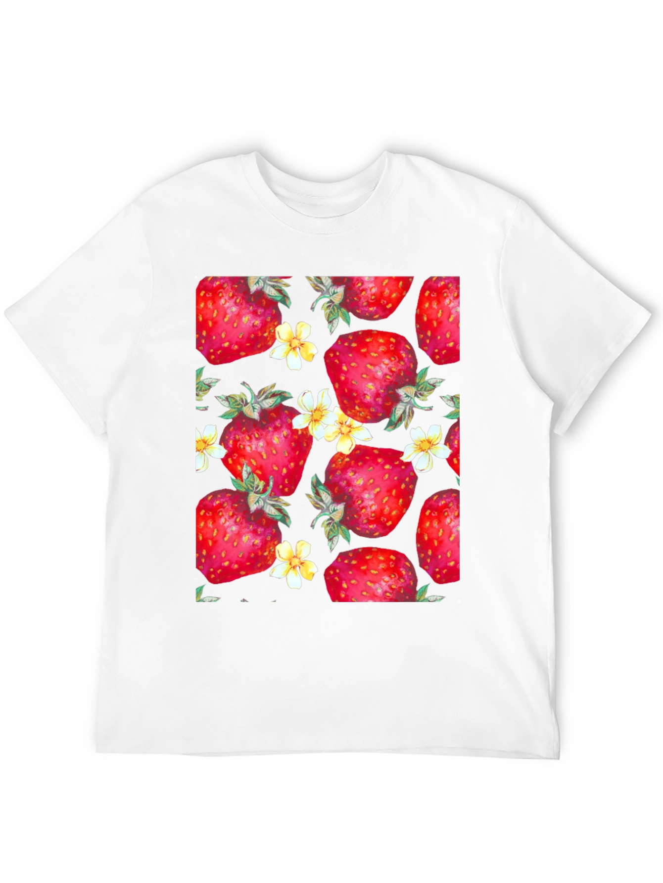 Strawberry Pattern T-Shirt - Fun and Fresh