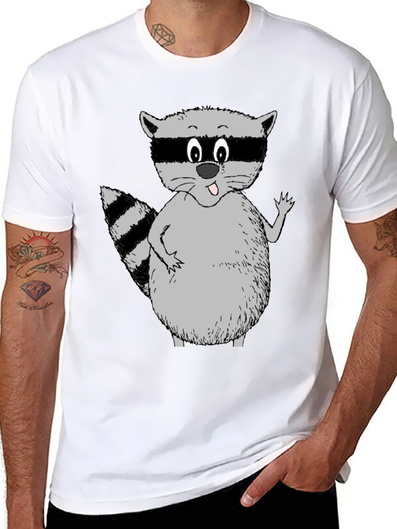 Funny Raccoon Graphic Tee - Black T-Shirt