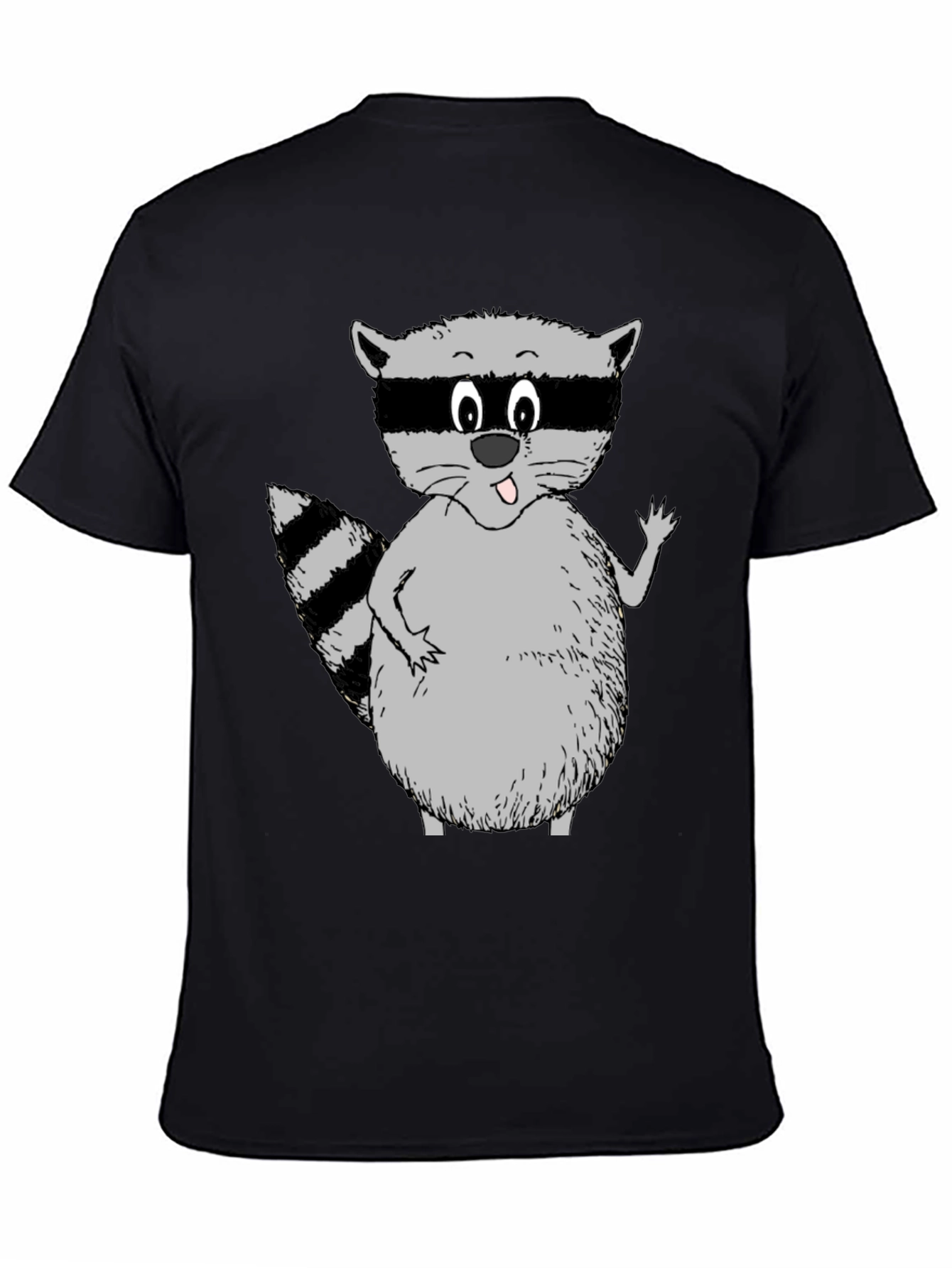 Funny Raccoon Graphic Tee - Black T-Shirt