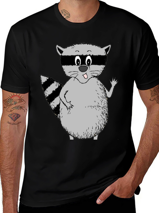 Funny Raccoon Graphic Tee - Black T-Shirt