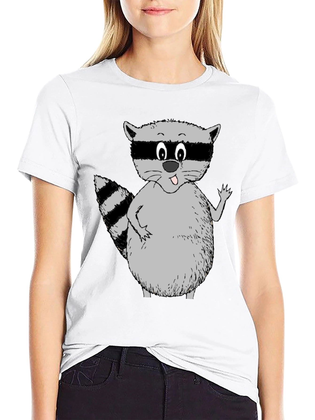 Funny Raccoon Graphic Tee - Black T-Shirt