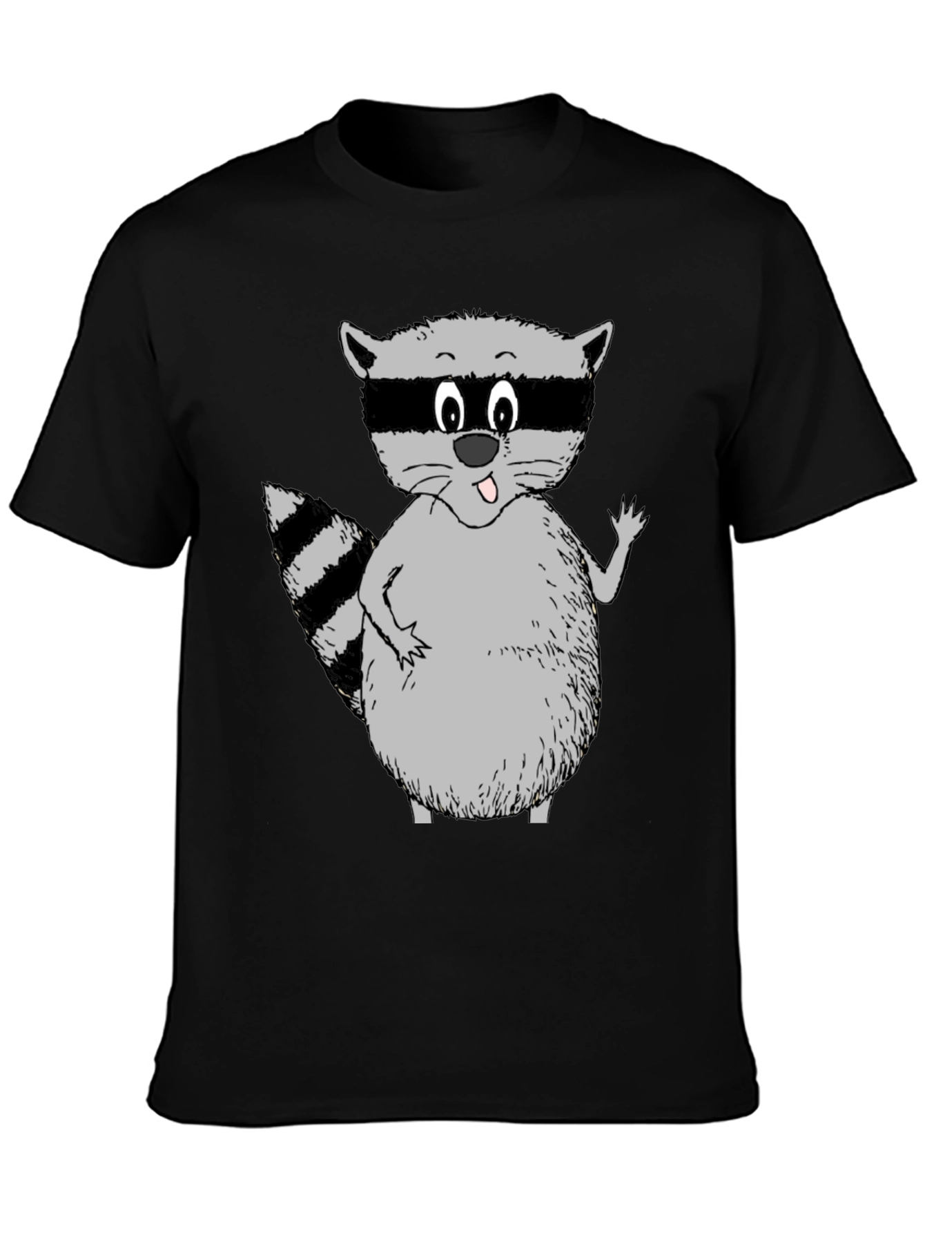 Funny Raccoon Graphic Tee - Black T-Shirt