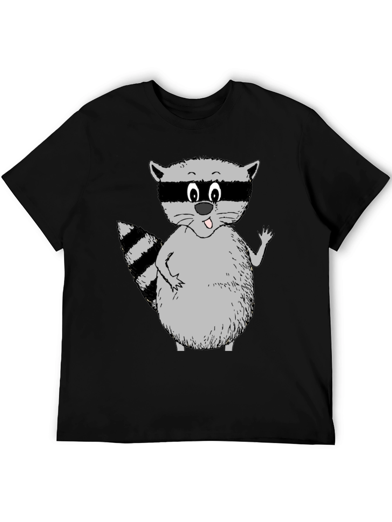Funny Raccoon Graphic Tee - Black T-Shirt