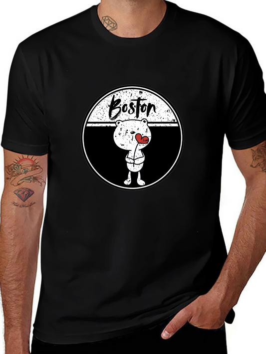 Boston Bear Graphic Tee - Trendy Streetwear