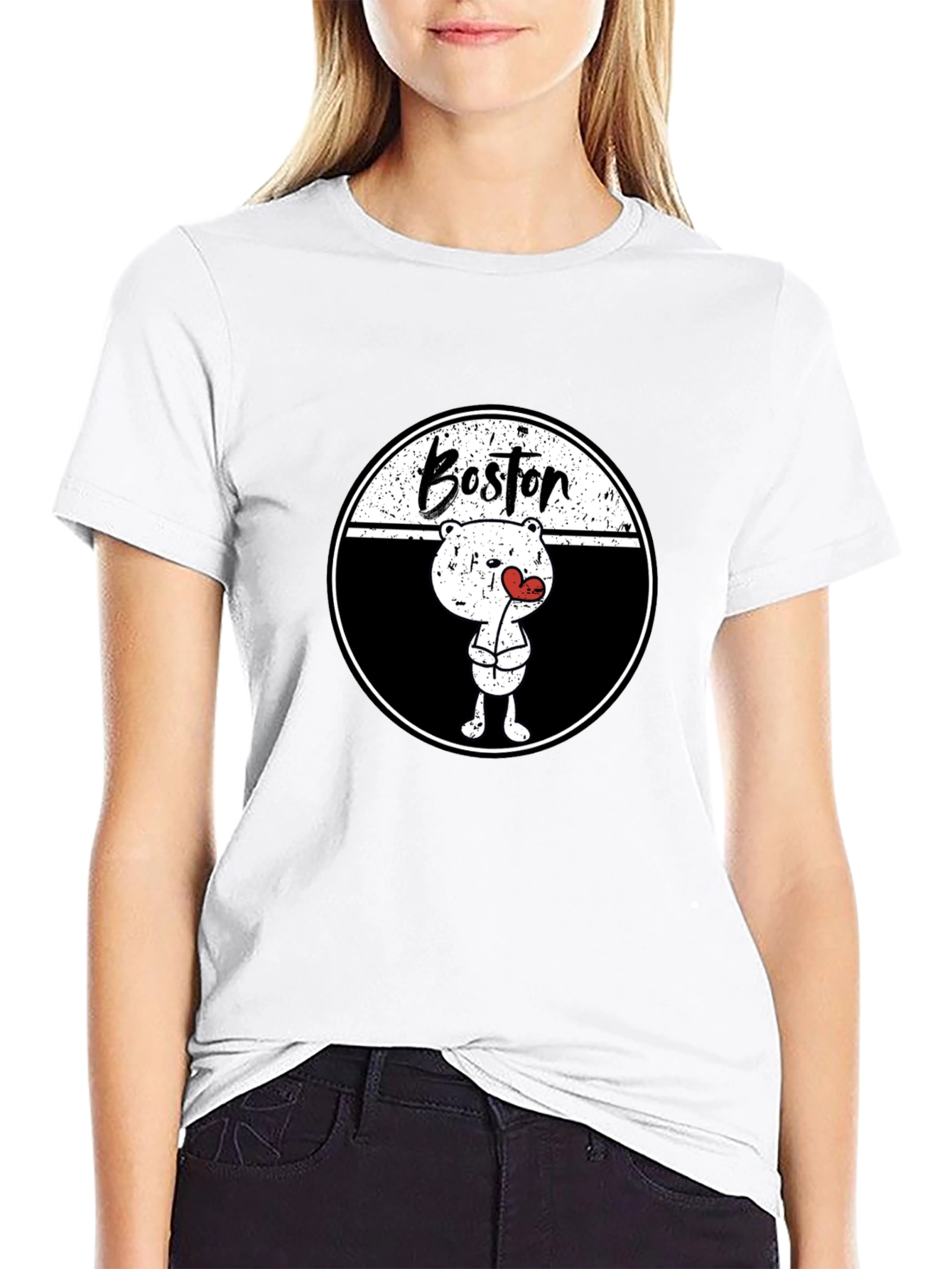 Boston Bear Graphic Tee - Trendy Streetwear