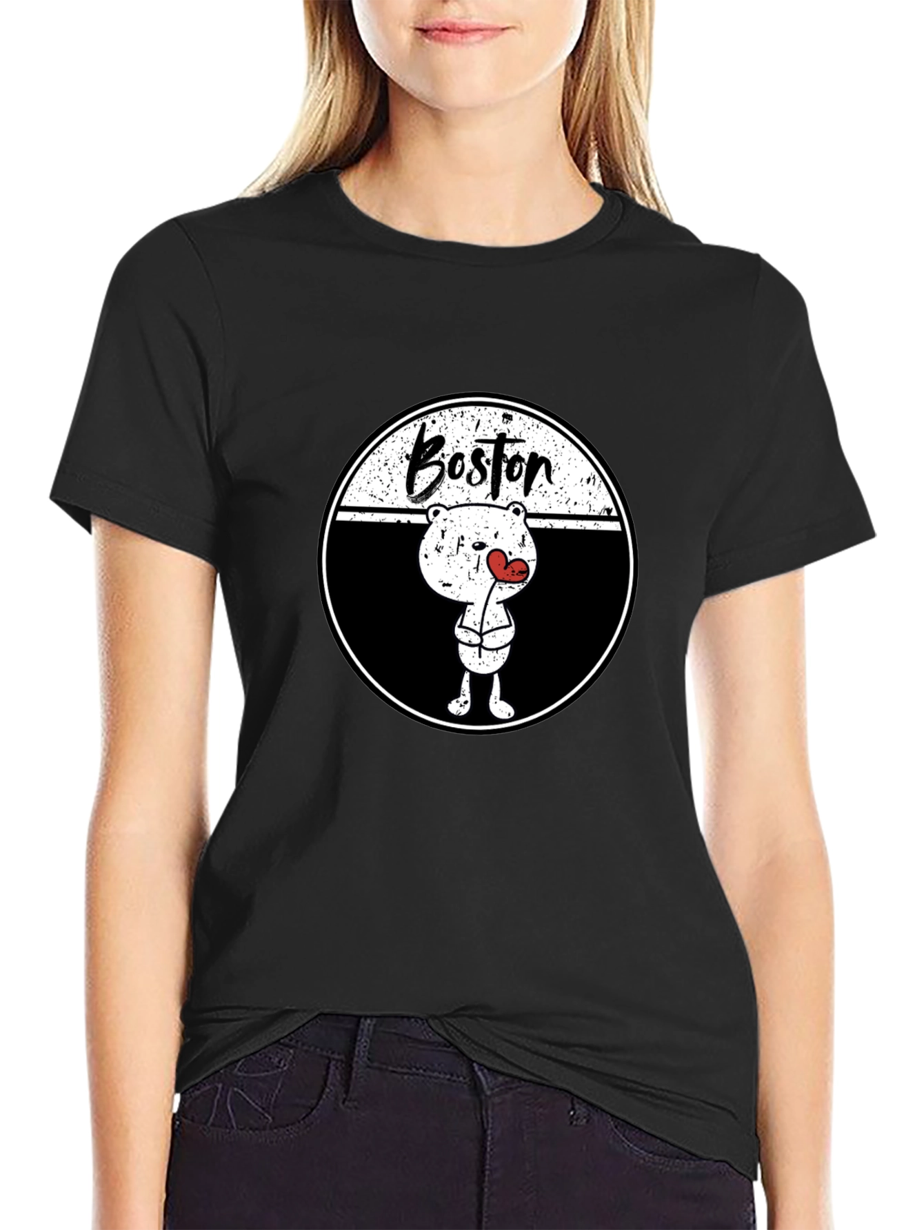 Boston Bear Graphic Tee - Trendy Streetwear