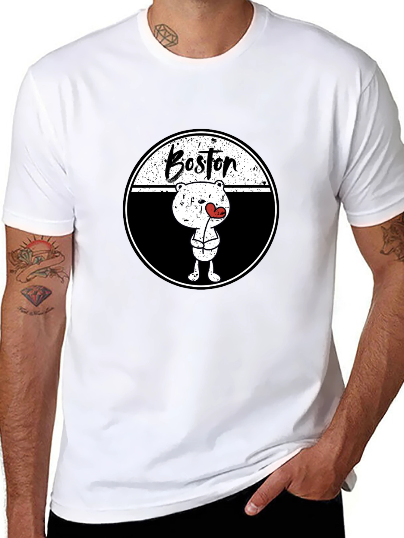 Boston Bear Graphic Tee - Trendy Streetwear