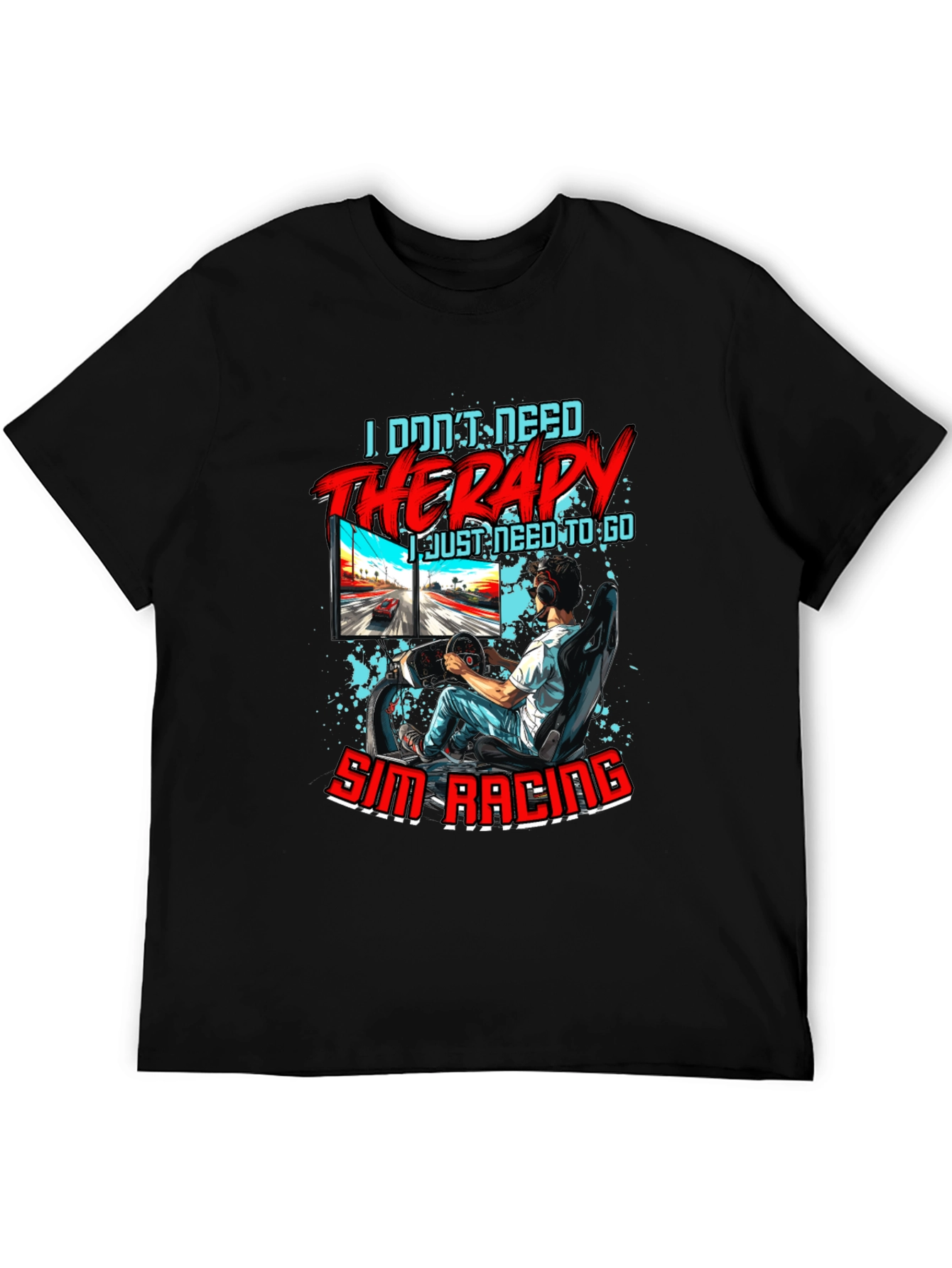 Sim Racing Therapy Graphic T-Shirt