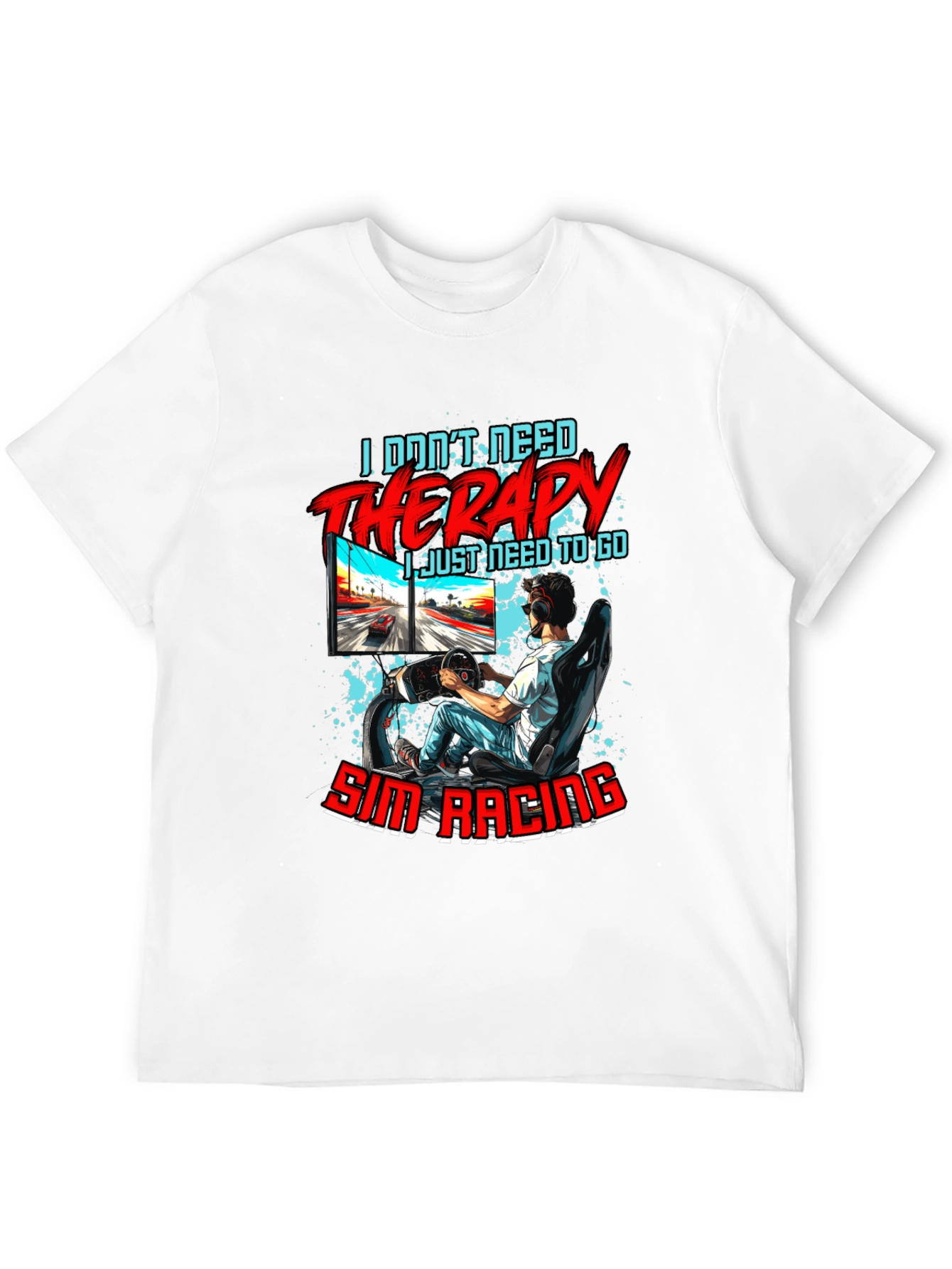 Sim Racing Therapy Graphic T-Shirt