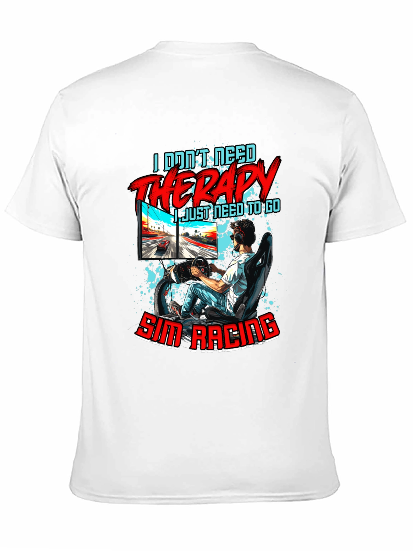 Sim Racing Therapy Graphic T-Shirt