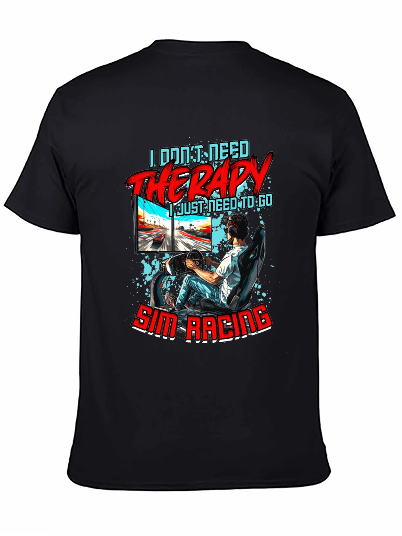 Sim Racing Therapy Graphic T-Shirt