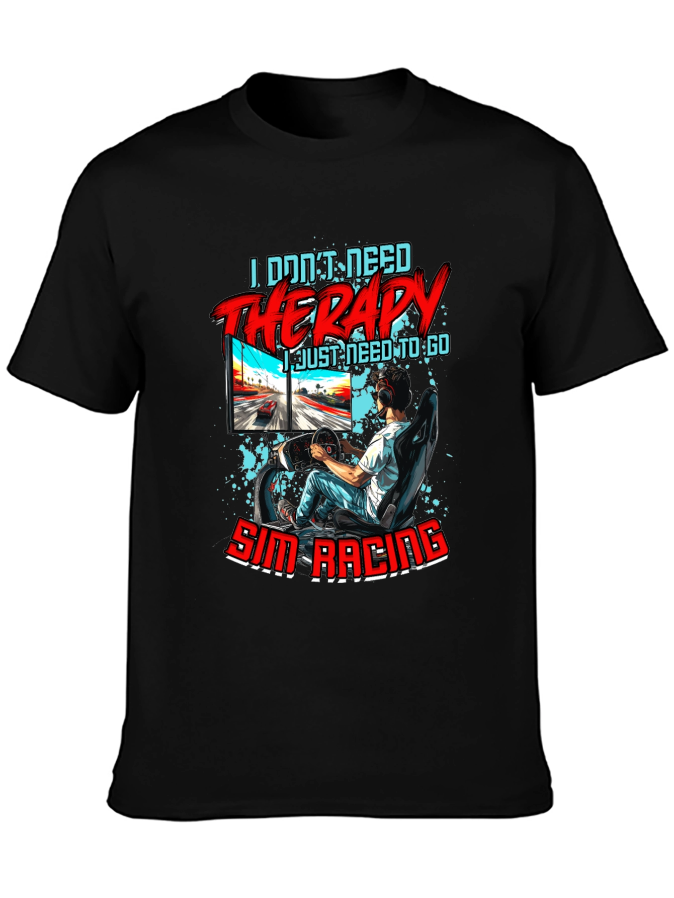 Sim Racing Therapy Graphic T-Shirt