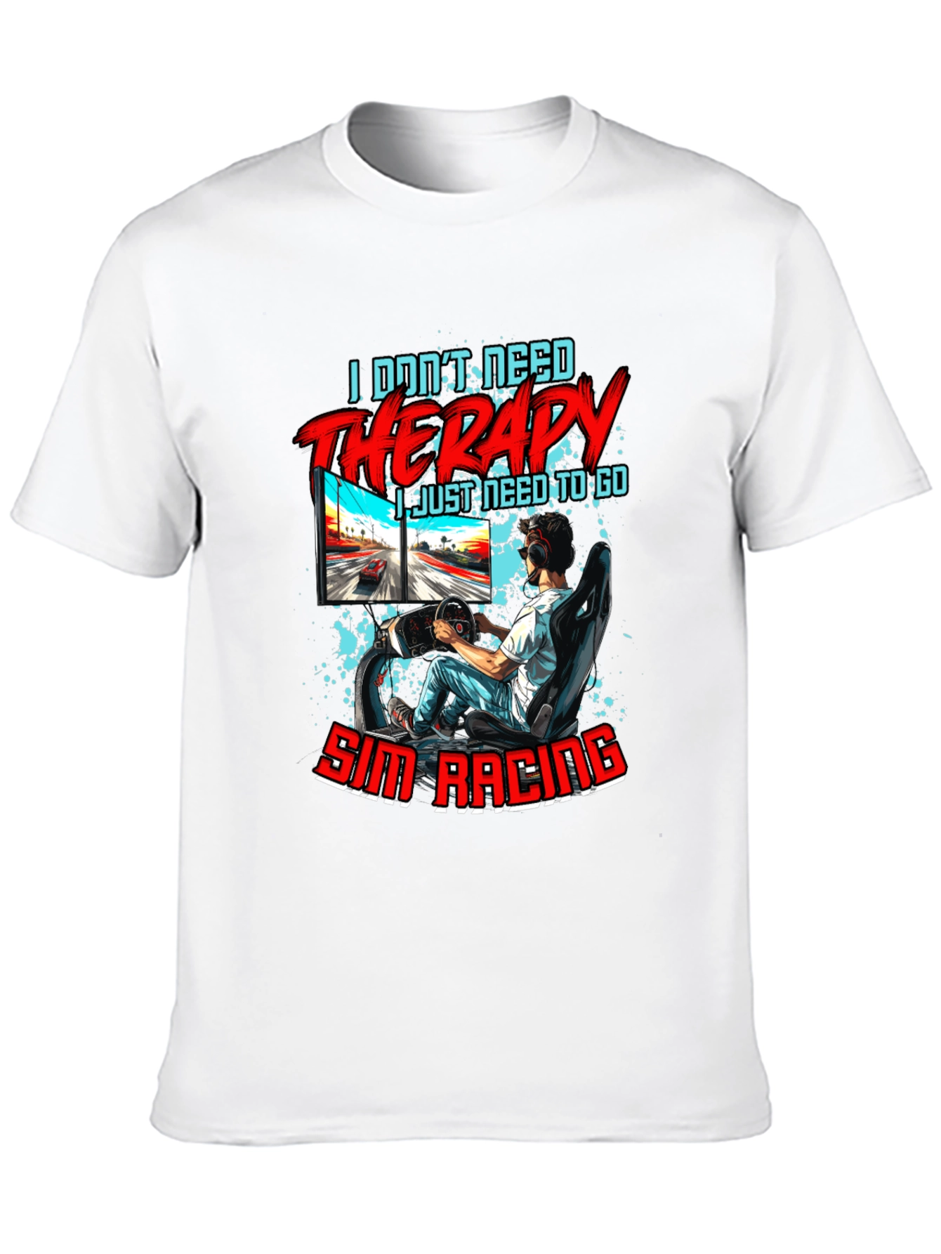Sim Racing Therapy Graphic T-Shirt