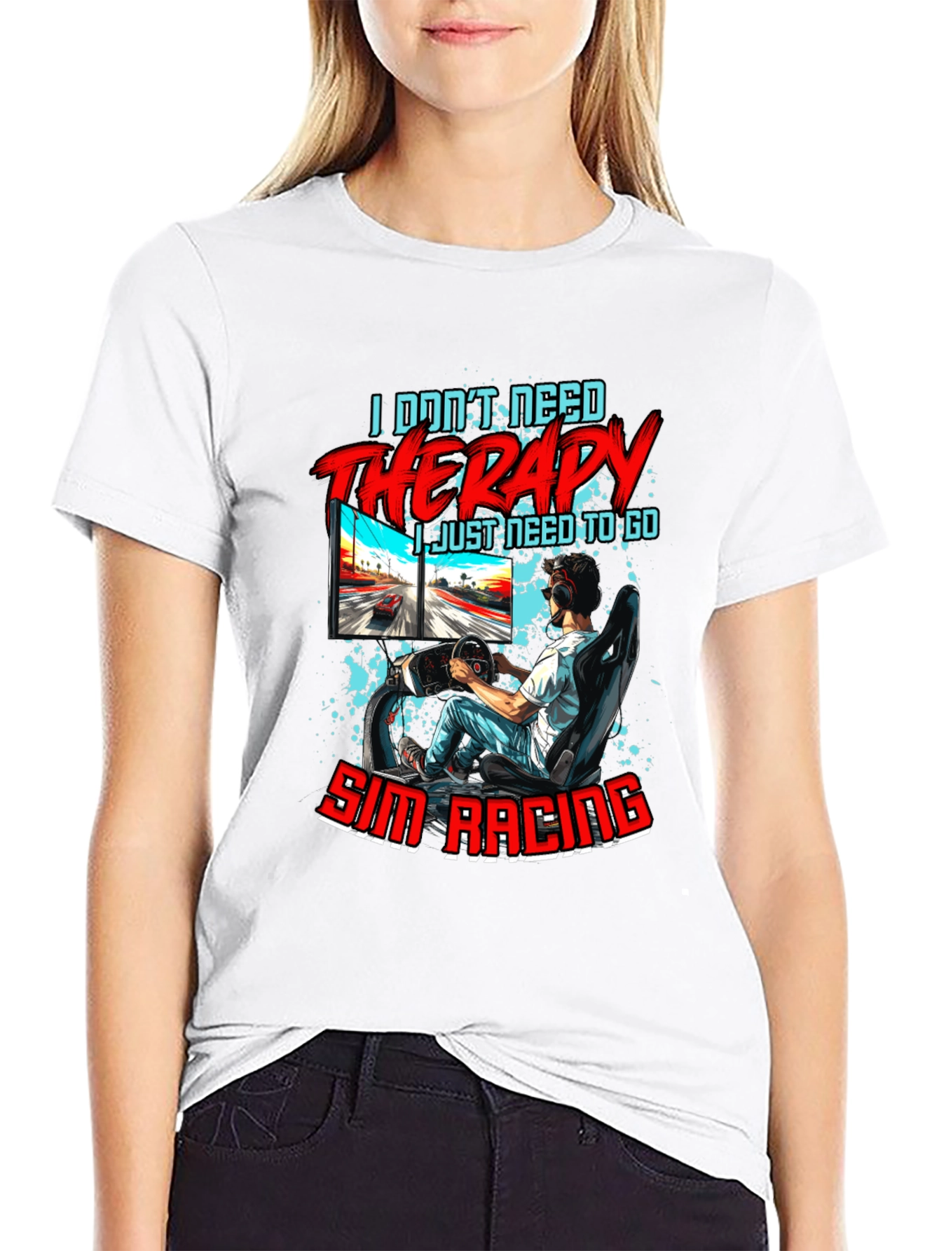 Sim Racing Therapy Graphic T-Shirt