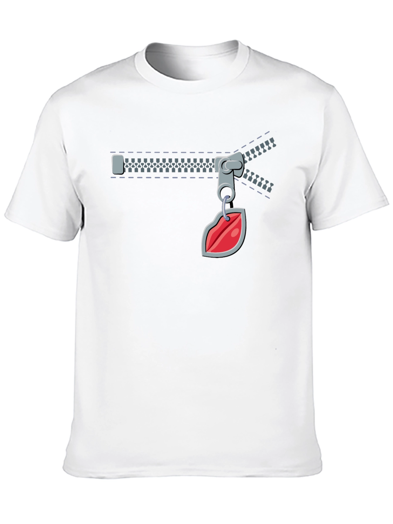 Fun Zipper Lips Graphic Tee - Black
