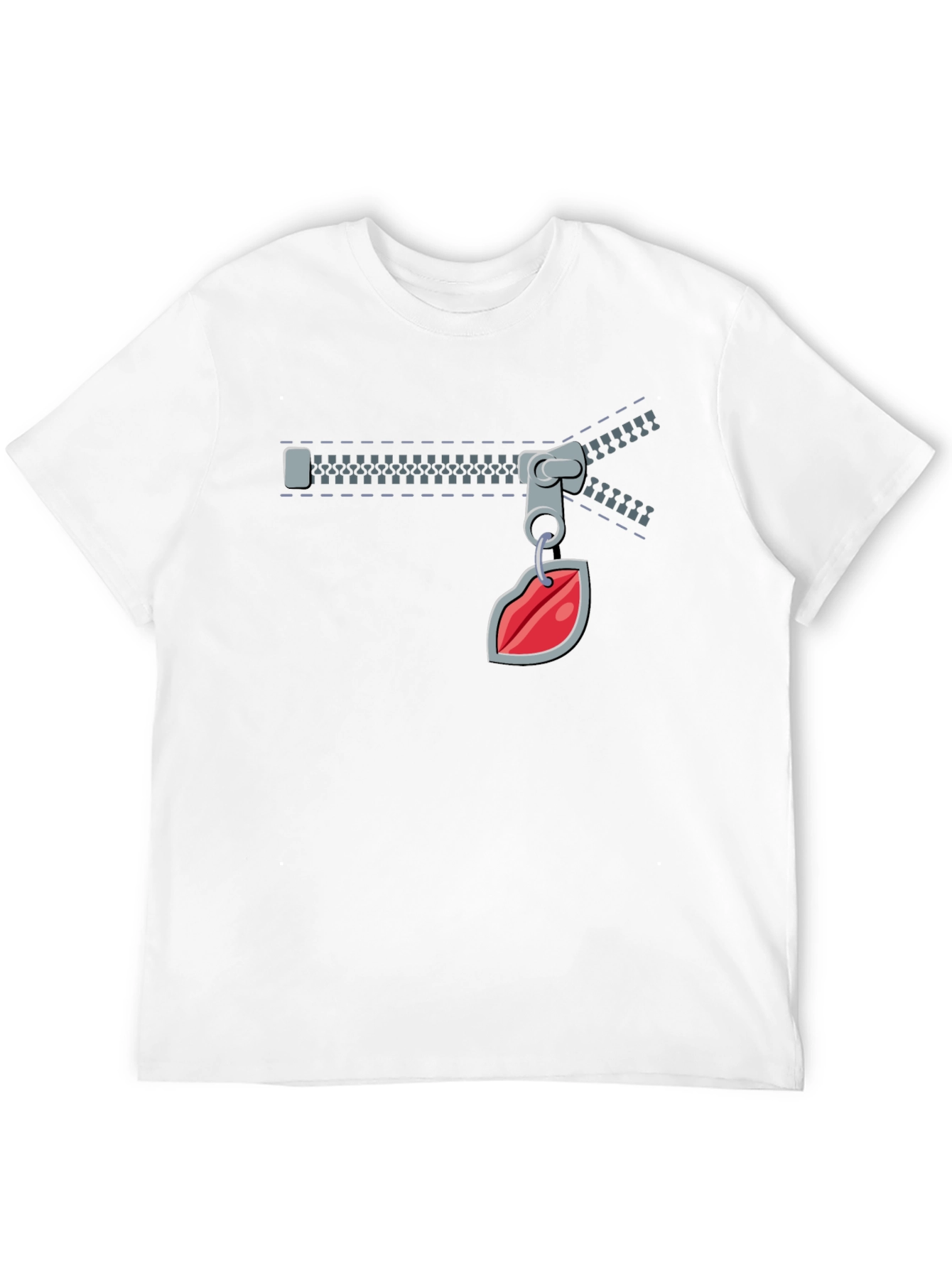 Fun Zipper Lips Graphic Tee - Black