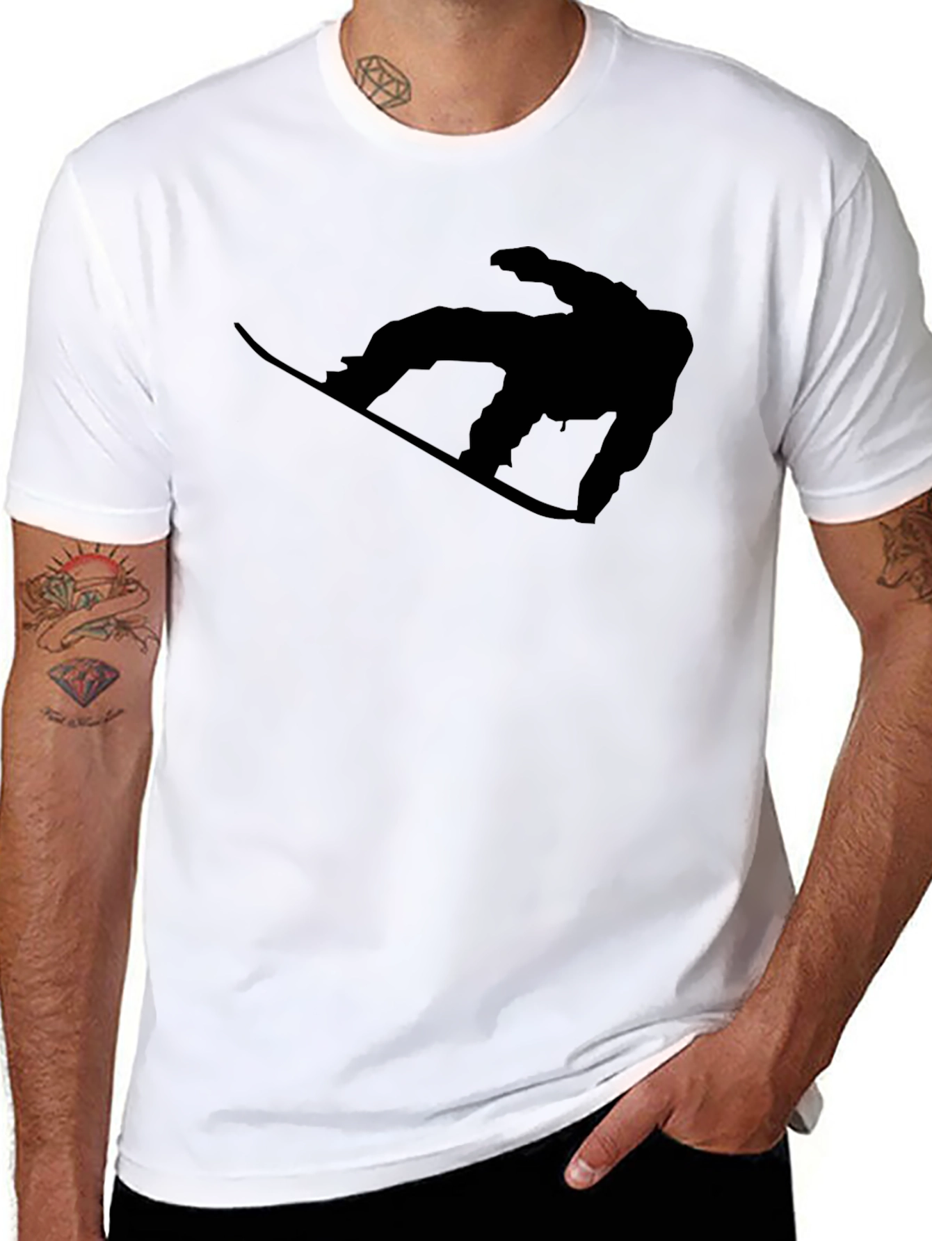 Snowboarder Graphic Tee - Black