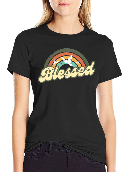 Blessed Rainbow Dove Graphic T-Shirt