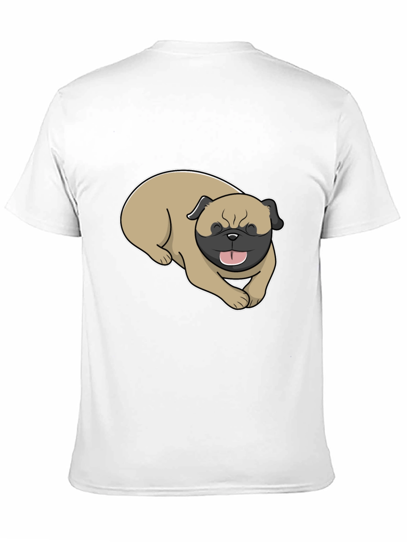 Mens Black T-Shirt with Pug Graphic